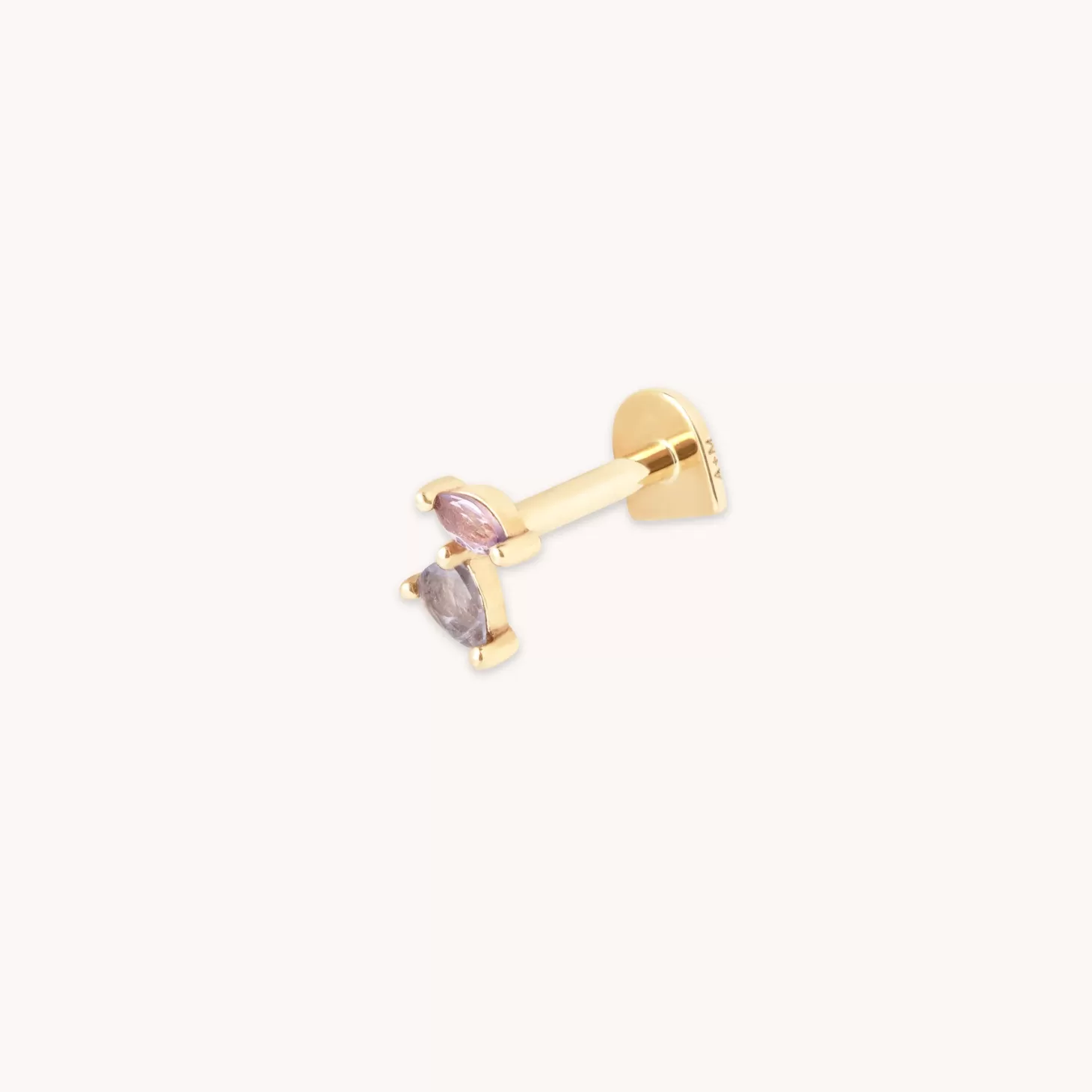 Astrid & Miyu Amethyst Cluster Piercing Stud In Solid Gold 14K Gold Store