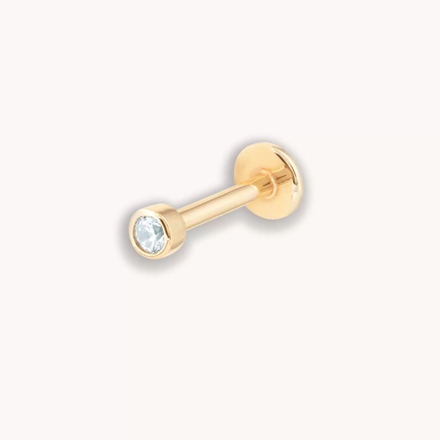 Astrid & Miyu Aquamarine Gem Piercing Stud In Solid Gold 14K Gold Store