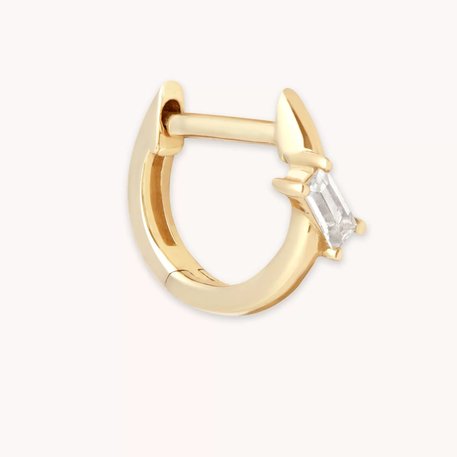 Astrid & Miyu Baguette Piercing Hoop In Solid Gold 14K Solid Gold Best Sale