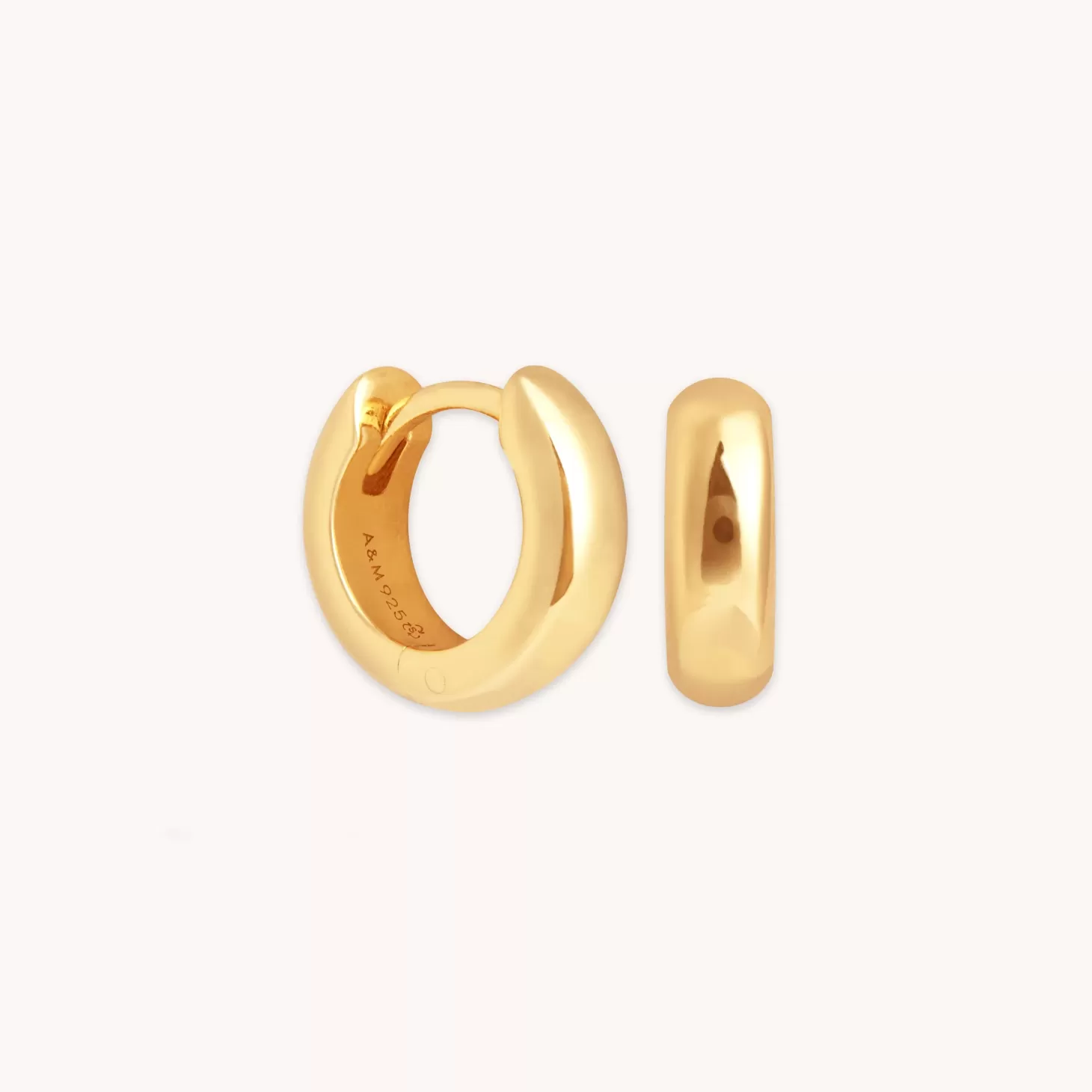 Astrid & Miyu Bold Essential Huggies In Gold 18K Gold Plated Sterling Silver Sale