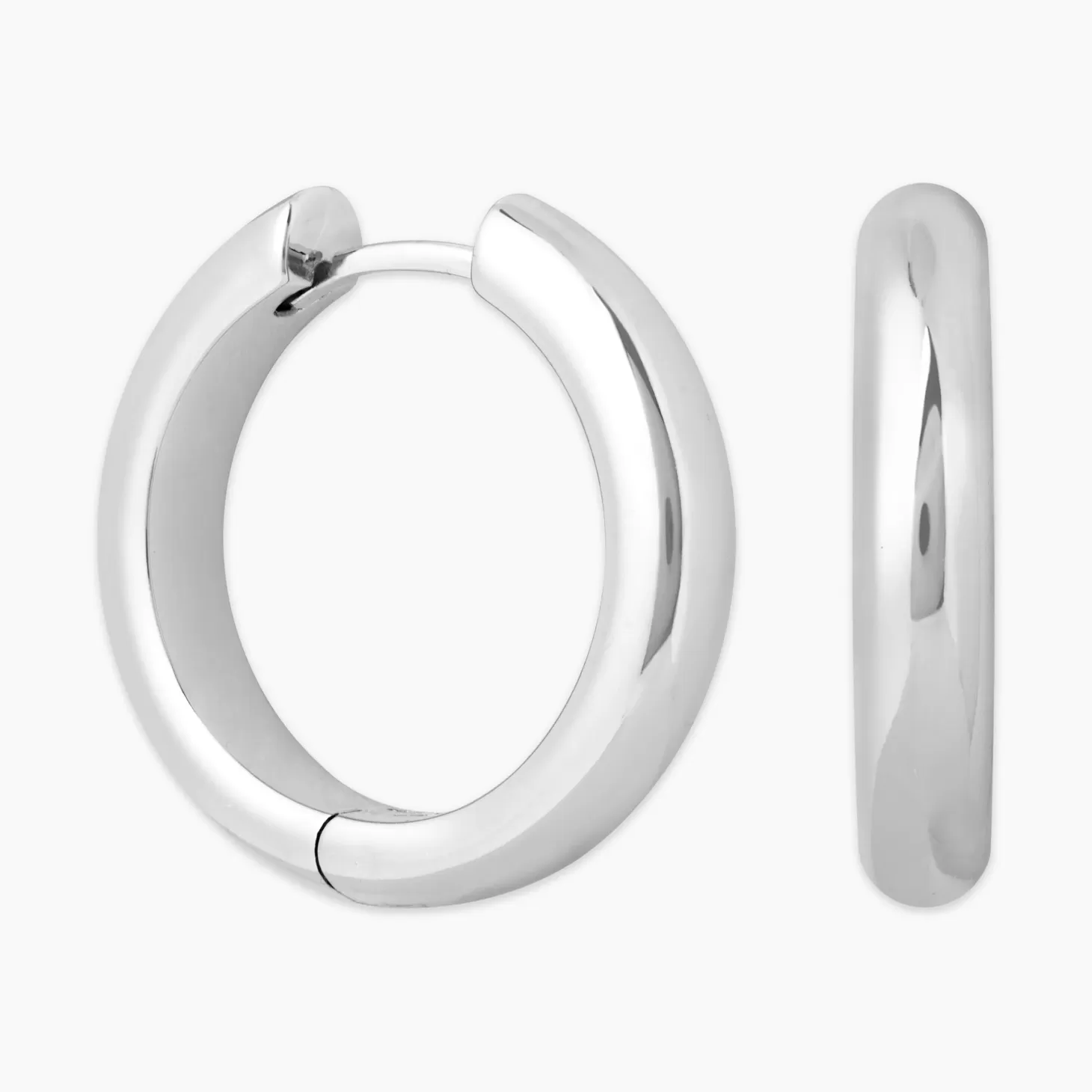 Astrid & Miyu Bold Large Hoops In Silver Rhodium Plated Hot