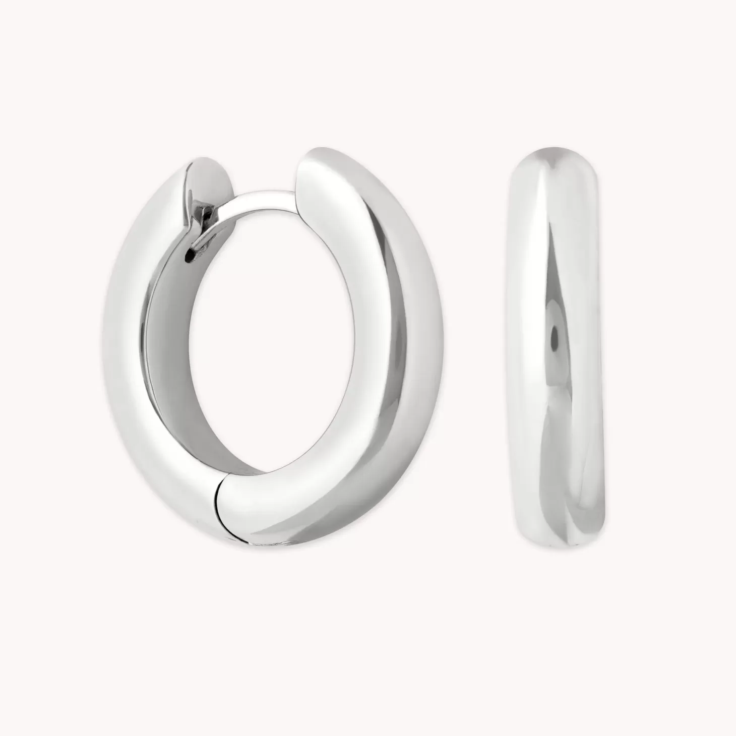 Astrid & Miyu Bold Medium Hoops In Silver Rhodium Plated Shop