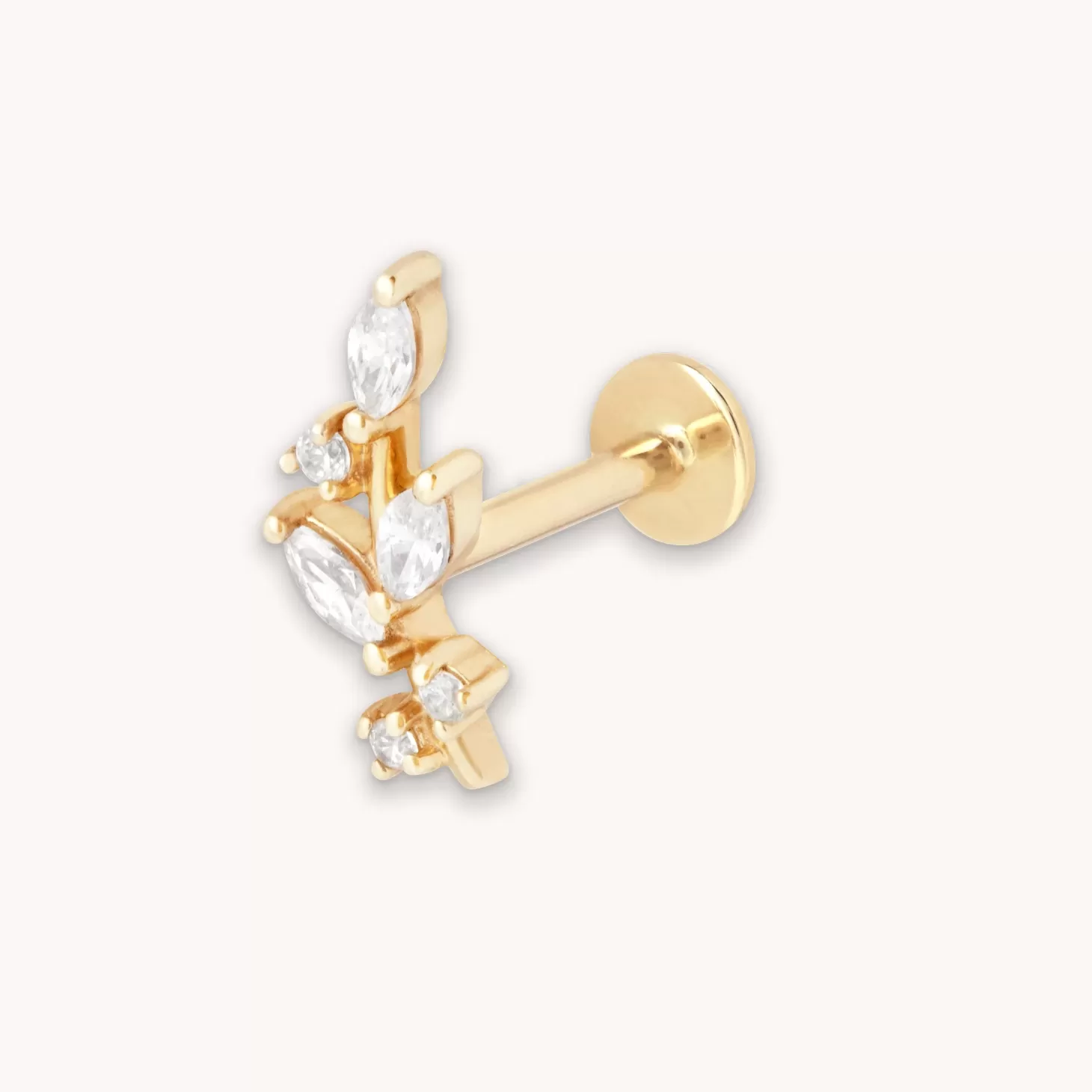 Astrid & Miyu Botanical Piercing Stud In Solid Gold 14K Gold Best Sale