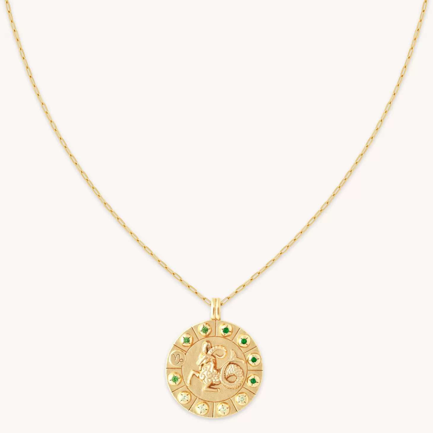 Astrid & Miyu Capricorn Bold Zodiac Pendant Necklace In Gold 18K Gold Plated Sterling Silver Cheap