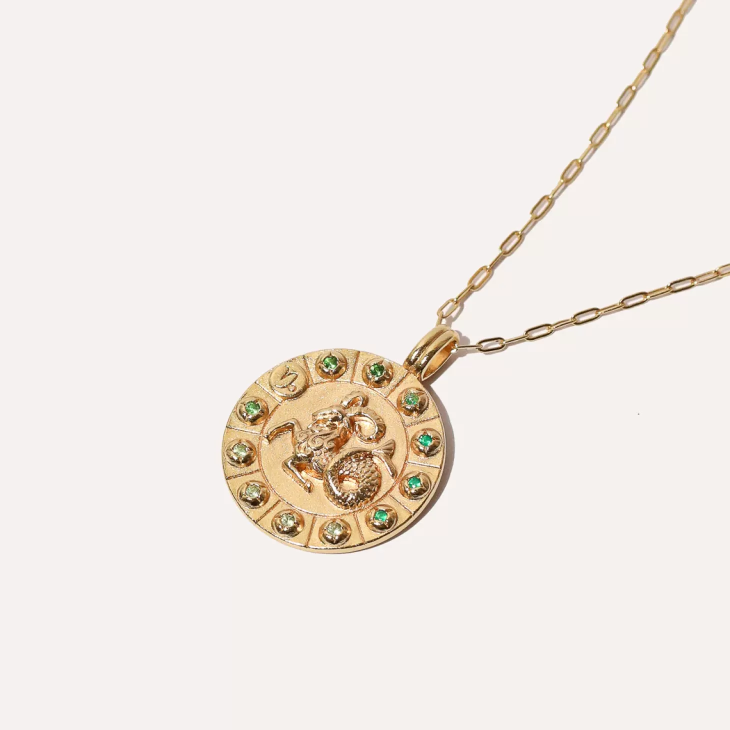 Astrid & Miyu Capricorn Bold Zodiac Pendant Necklace In Gold 18K Gold Plated Sterling Silver Cheap