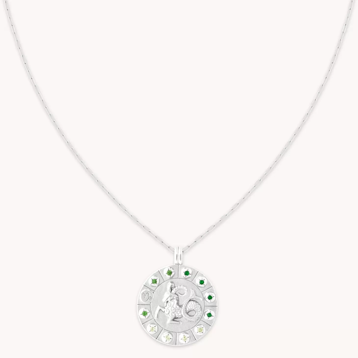 Astrid & Miyu Capricorn Bold Zodiac Pendant Necklace In Silver Rhodium Plated Sterling Silver Flash Sale