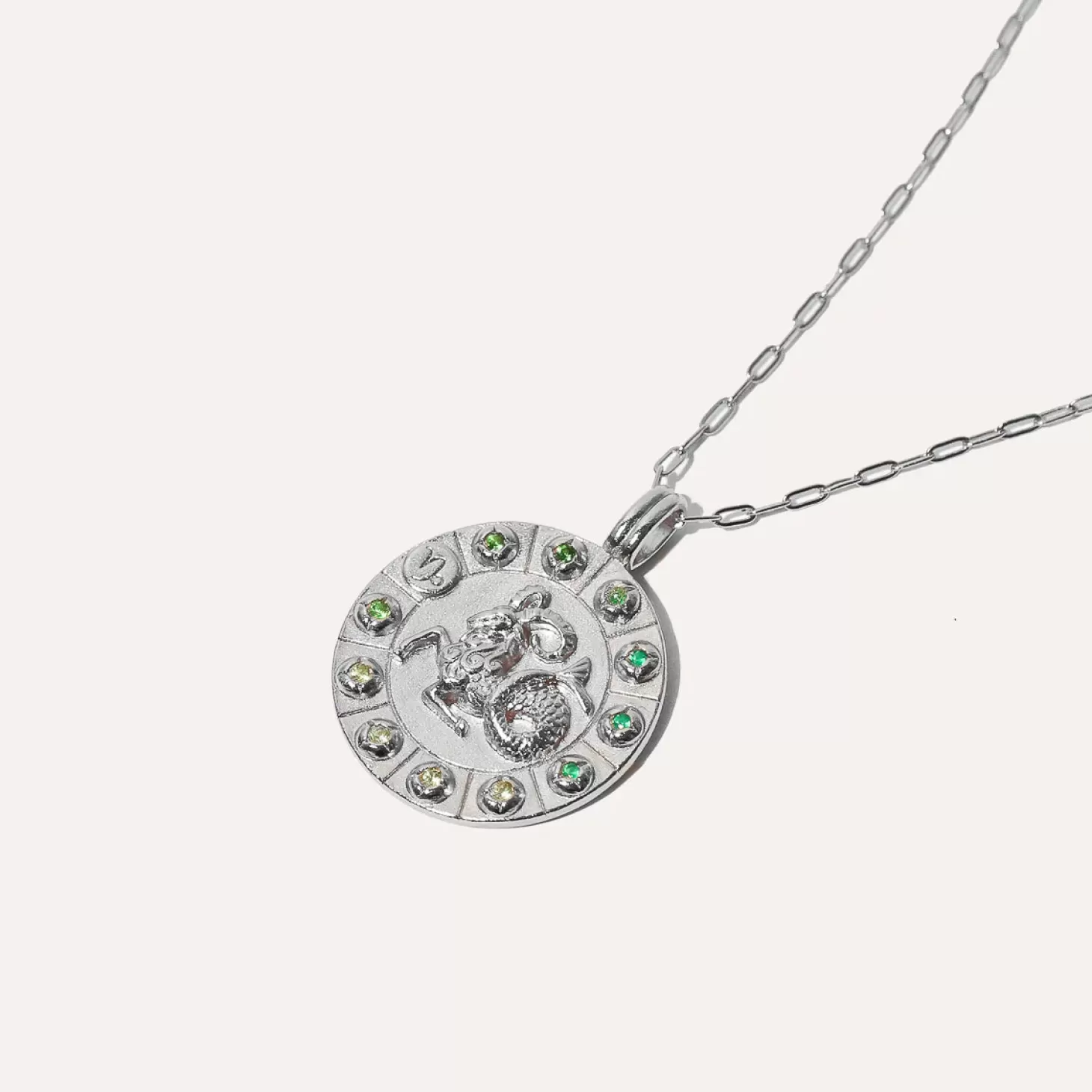 Astrid & Miyu Capricorn Bold Zodiac Pendant Necklace In Silver Rhodium Plated Sterling Silver Flash Sale