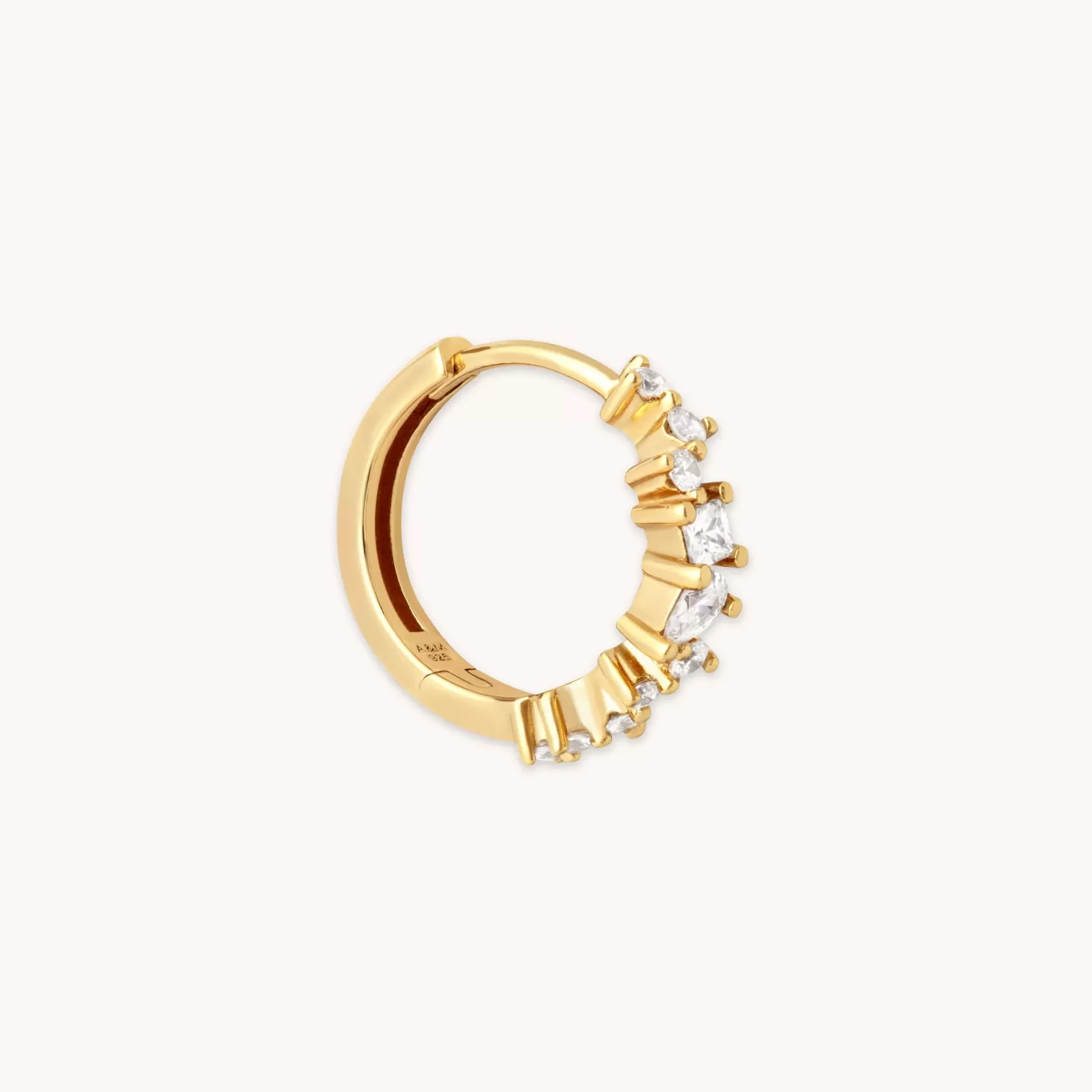 Astrid & Miyu Celestial Crystal 11.5Mm Hoop In Gold 18K Gold Plated Sterling Silver Fashion