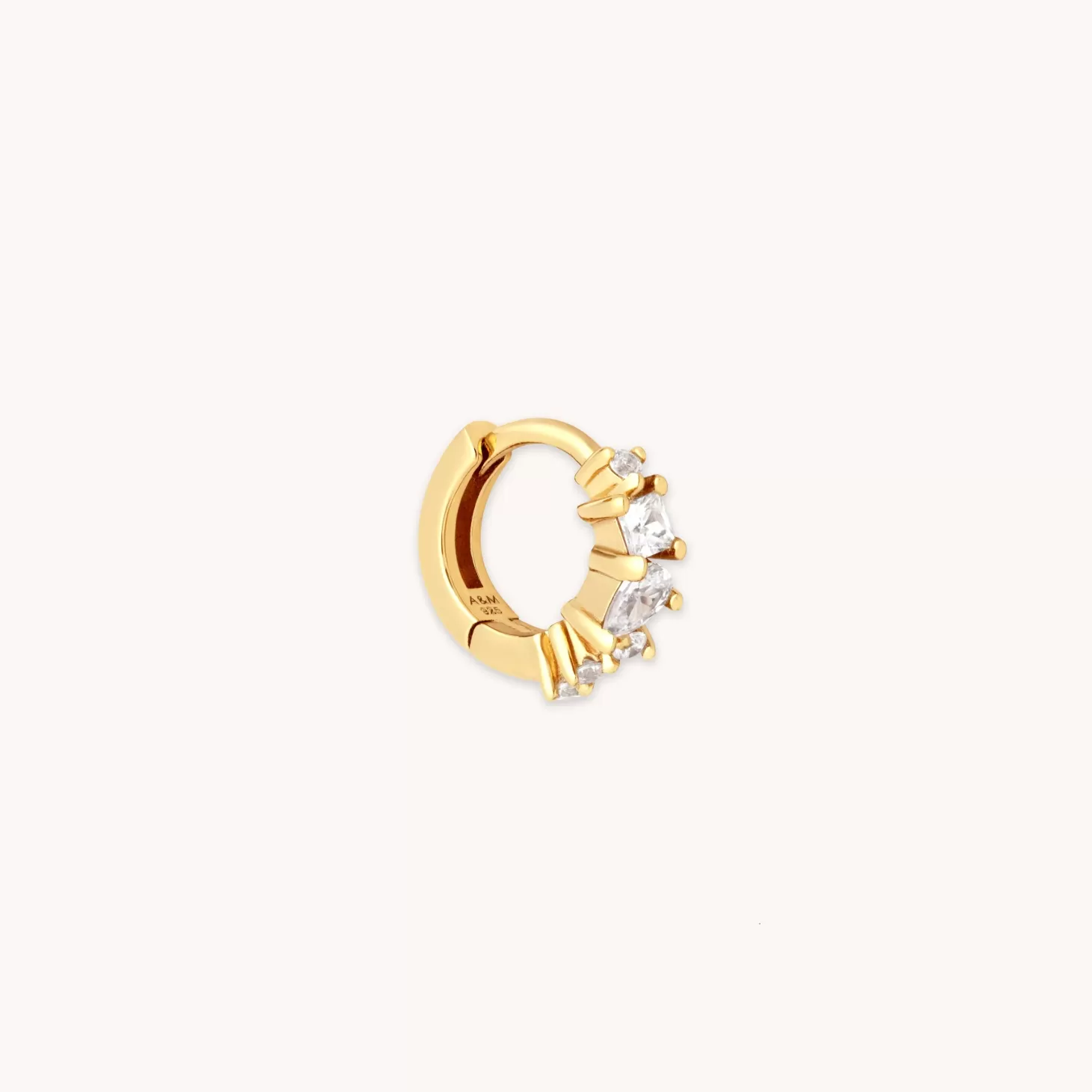 Astrid & Miyu Celestial Crystal 6.5Mm Hoop In Gold 18K Gold Plated Sterling Silver Best