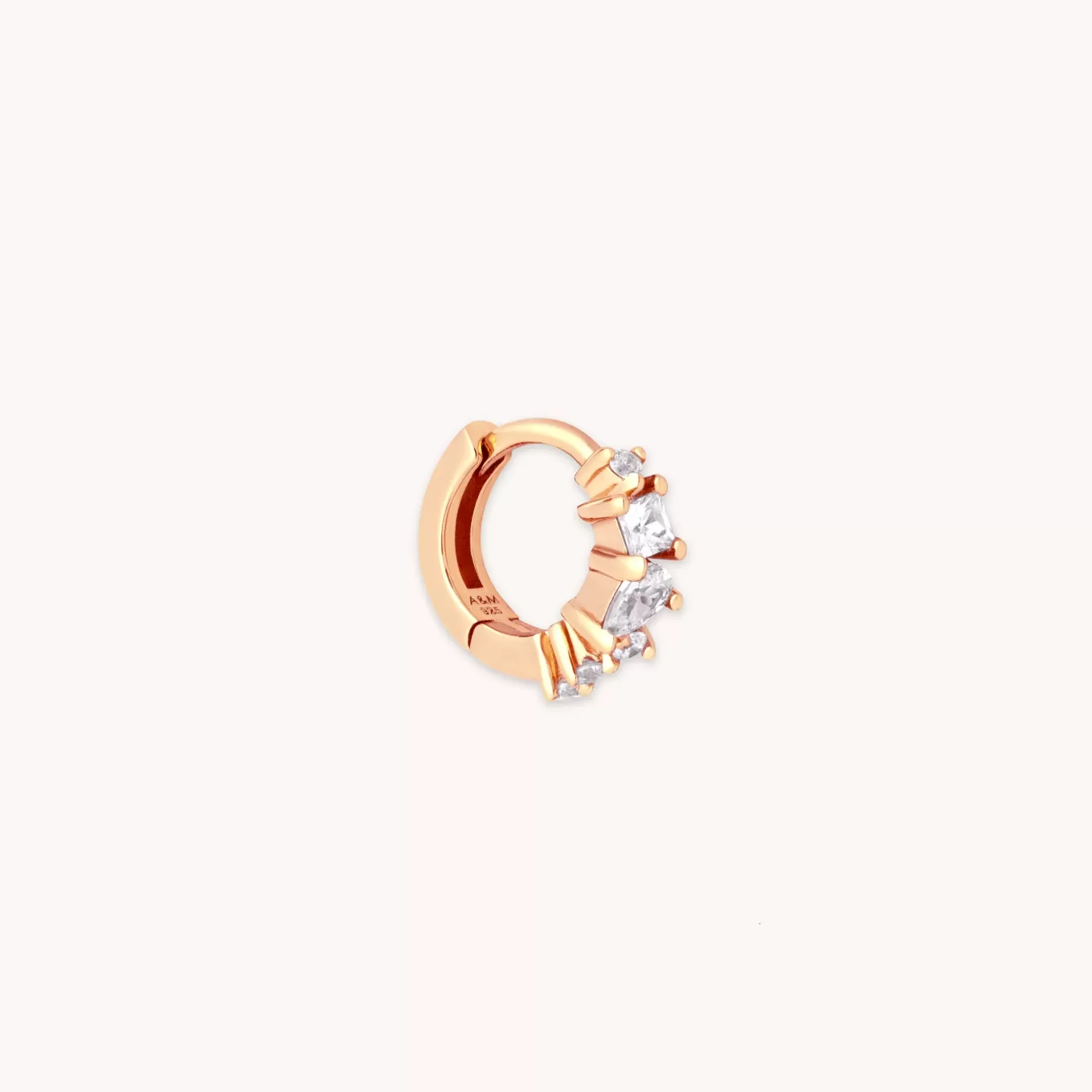 Astrid & Miyu Celestial Crystal 6.5Mm Hoop In Rose Gold 18K Rose Gold Plated Sterling Silver Online