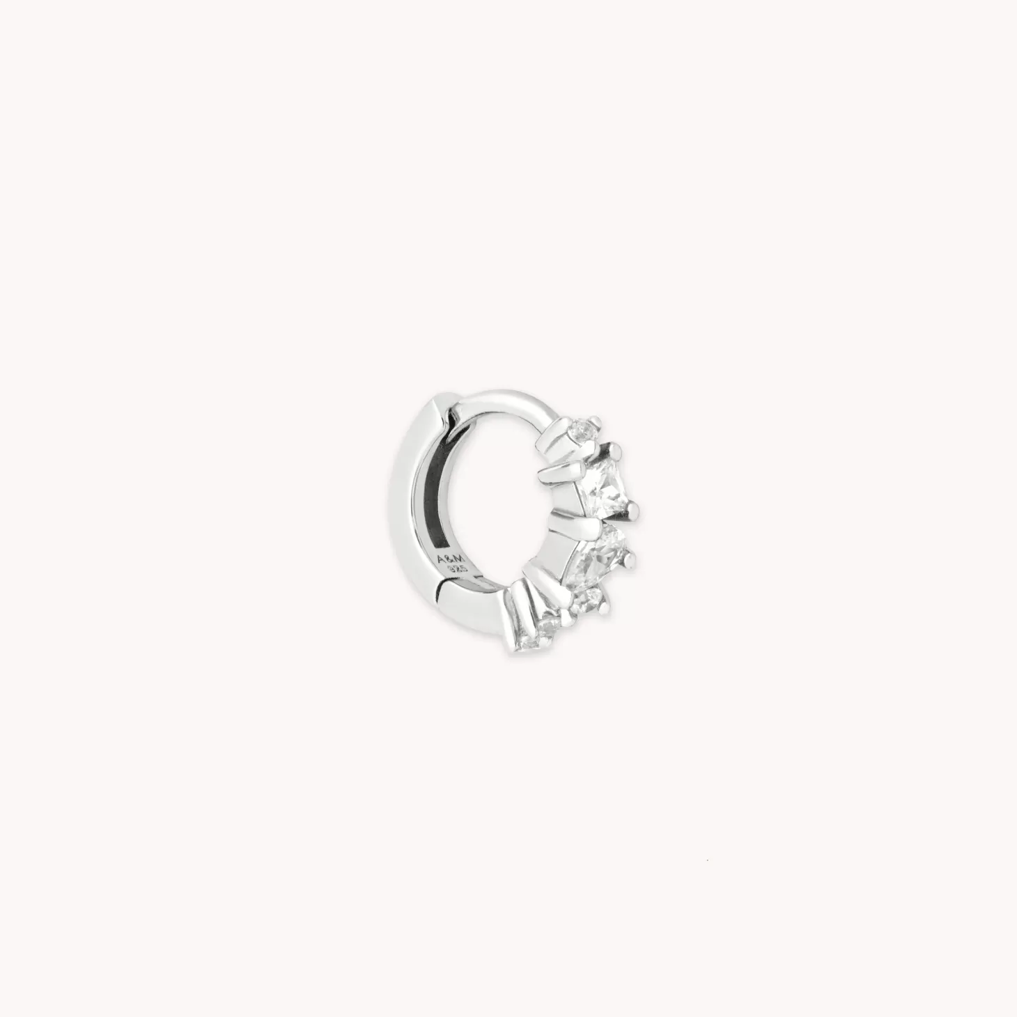 Astrid & Miyu Celestial Crystal 6.5Mm Hoop In Silver Rhodium Plated Sterling Silver Store