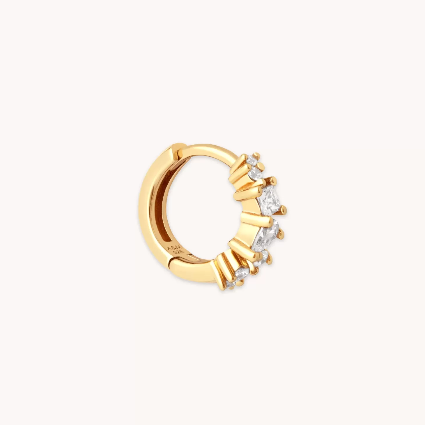 Astrid & Miyu Celestial Crystal 8Mm Hoop In Gold 18K Gold Plated Sterling Silver Cheap