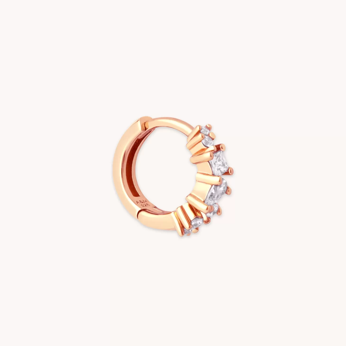 Astrid & Miyu Celestial Crystal 8Mm Hoop In Rose Gold 18K Rose Gold Plated Sterling Silver Hot