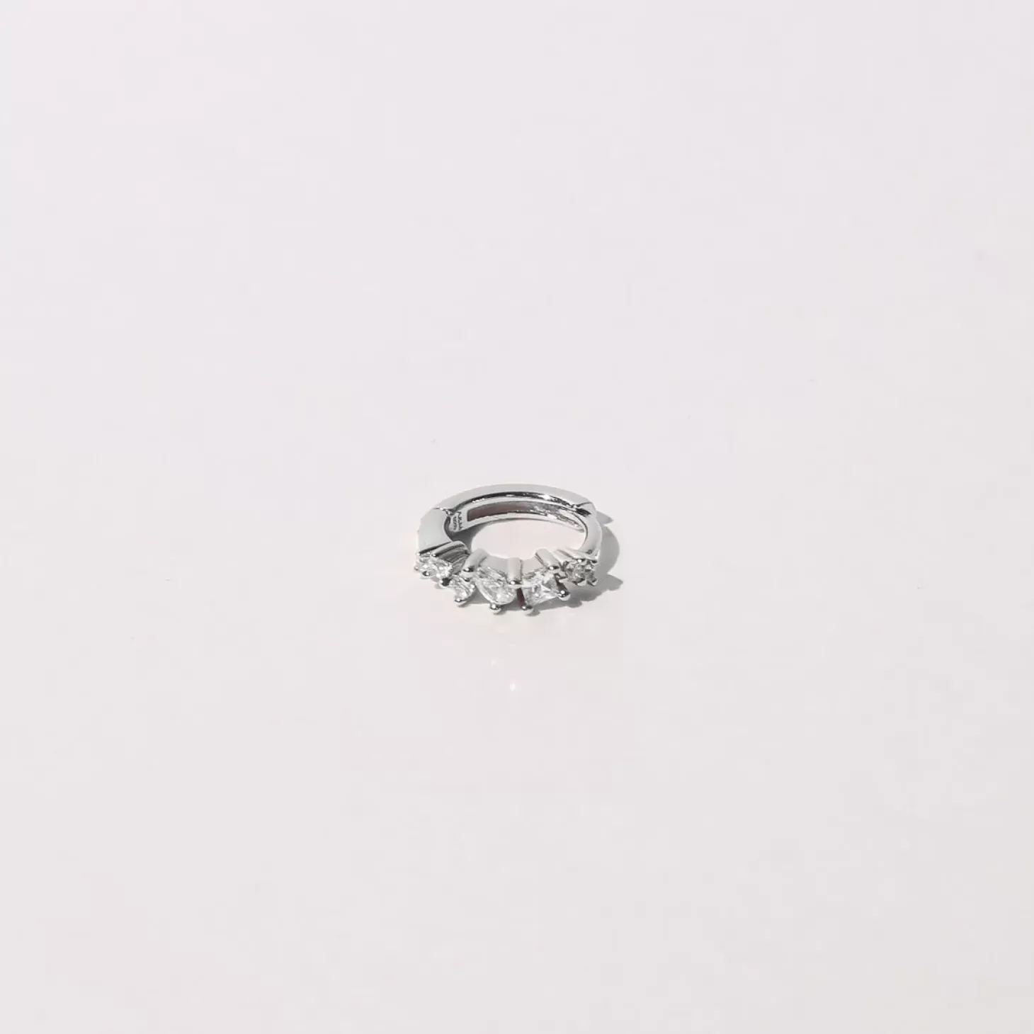 Astrid & Miyu Celestial Crystal 8Mm Hoop In Silver Rhodium Plated Sterling Silver Sale