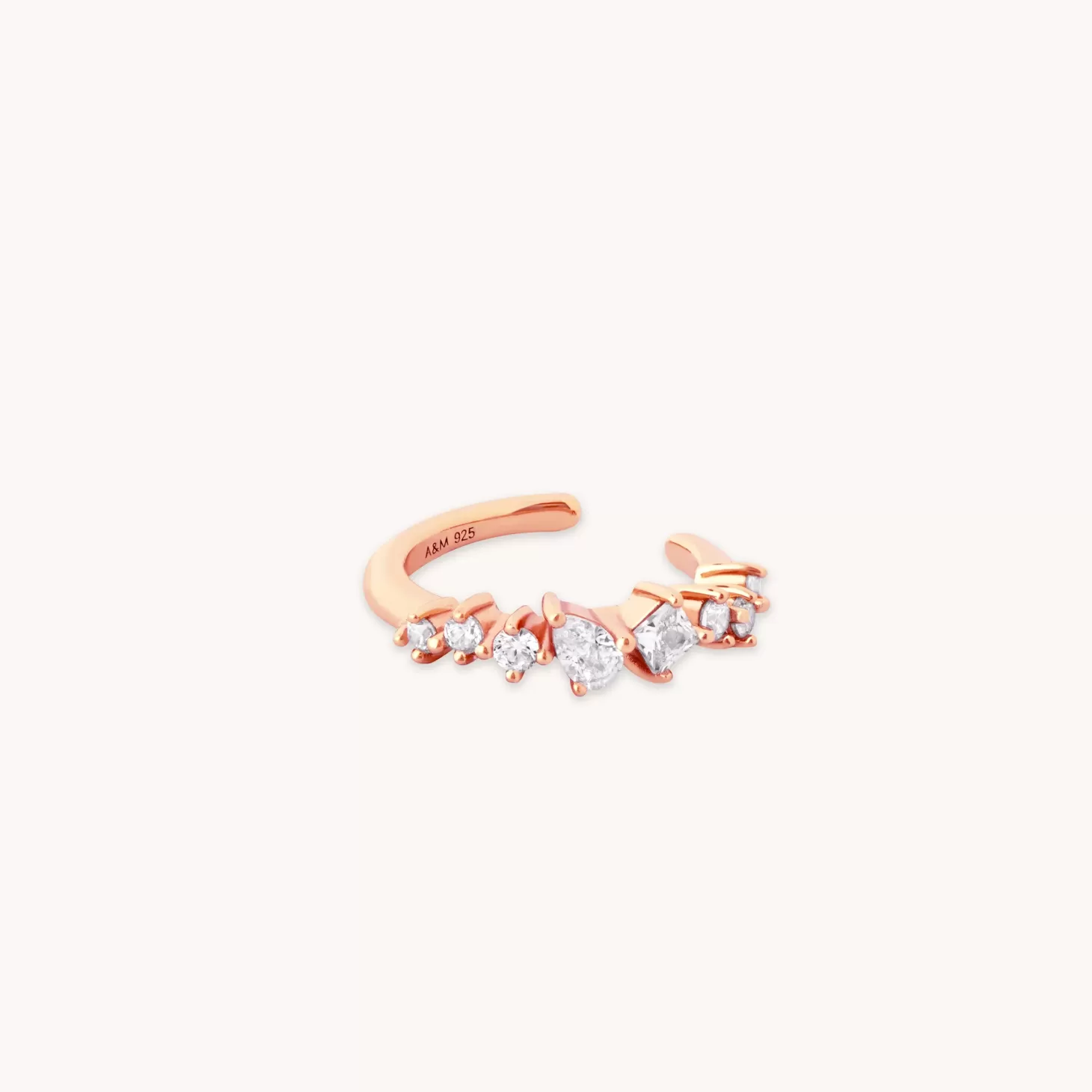 Astrid & Miyu Celestial Crystal Ear Cuff In Rose Gold 18K Rose Gold Plated Sterling Silver Sale