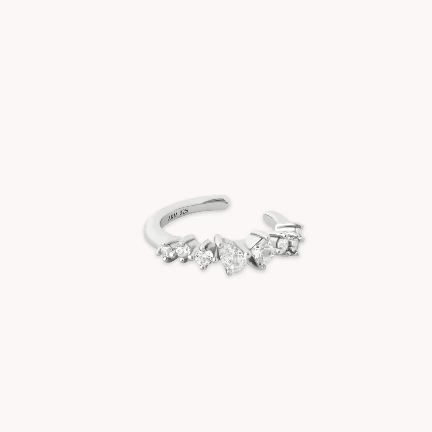 Astrid & Miyu Celestial Crystal Ear Cuff In Silver Rhodium Plated Sterling Silver Outlet