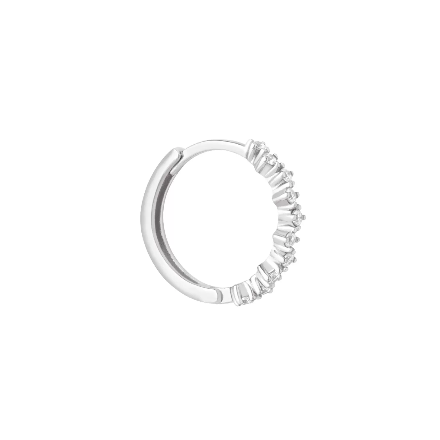 Astrid & Miyu Cluster Hoop 11.5Mm In Silver Rhodium Plated Sterling Silver Discount