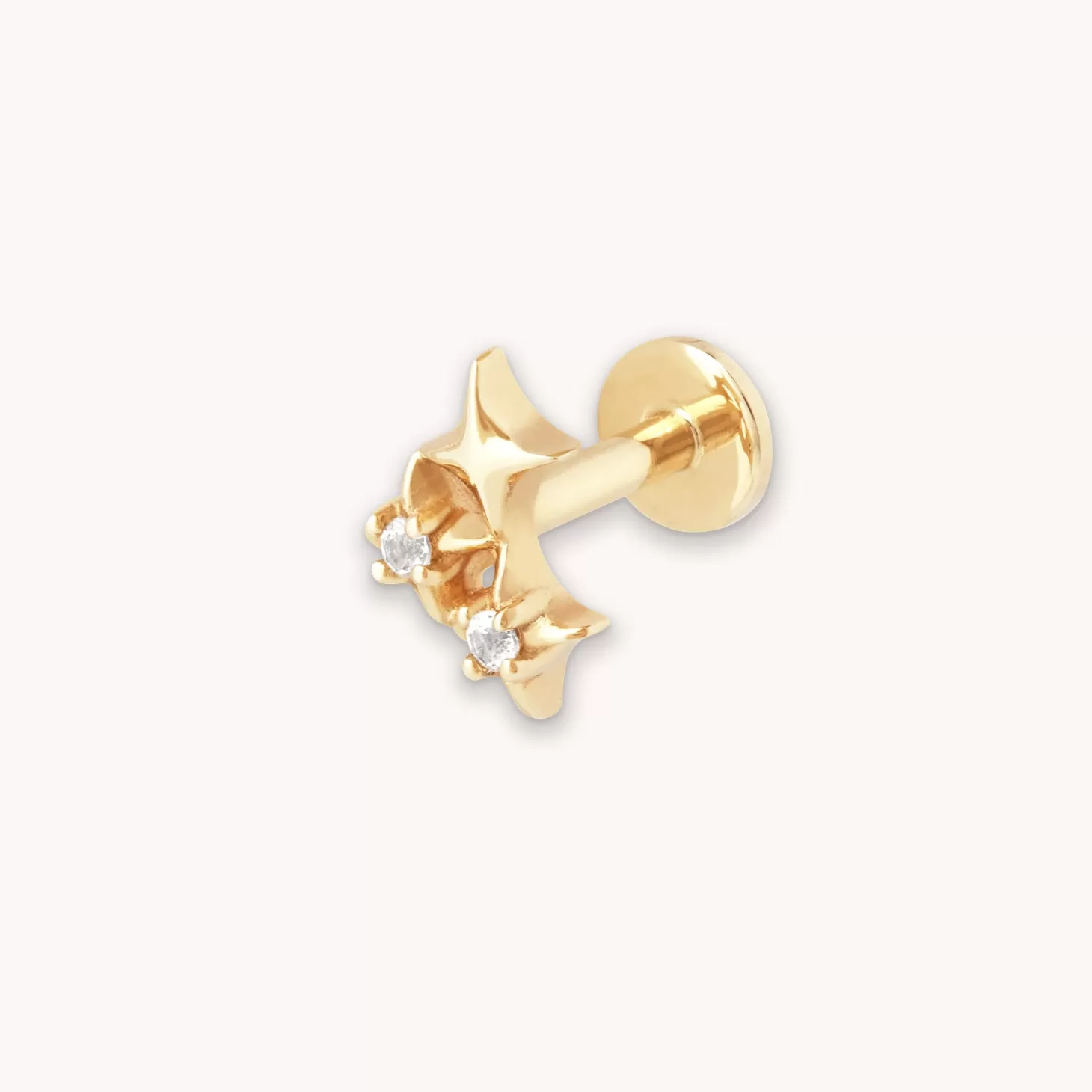 Astrid & Miyu Cluster Star Piercing Stud In Solid Gold 14K Gold Flash Sale