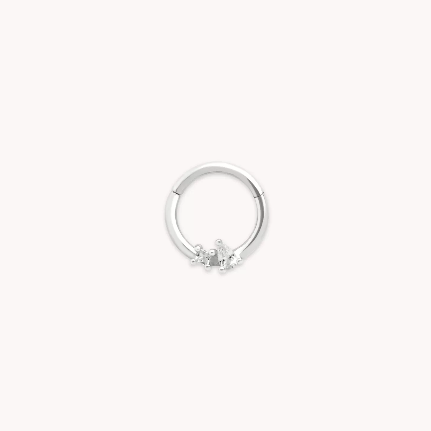 Astrid & Miyu Cluster Topaz Daith Hoop In Solid White Gold 14K White Gold Fashion