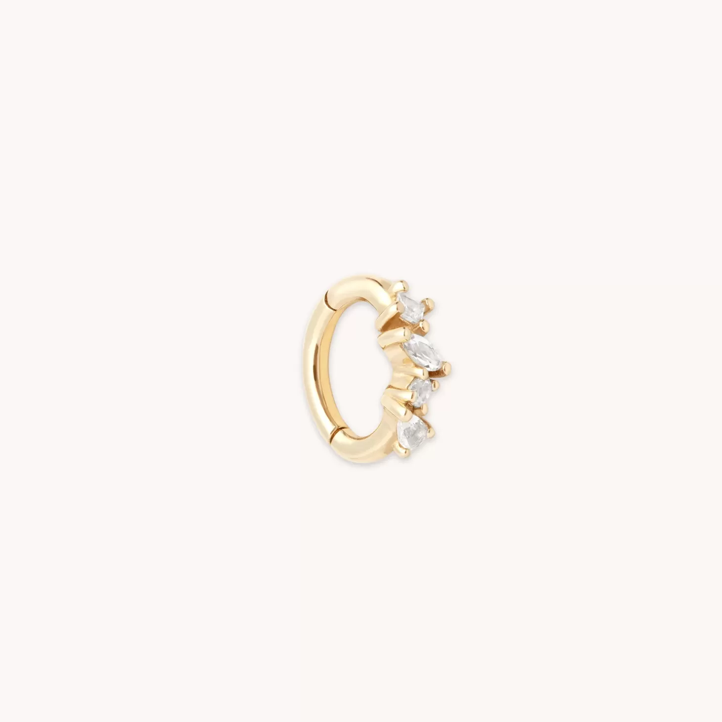 Astrid & Miyu Cluster Topaz Rook Hoop In Solid Gold 14K Gold Sale