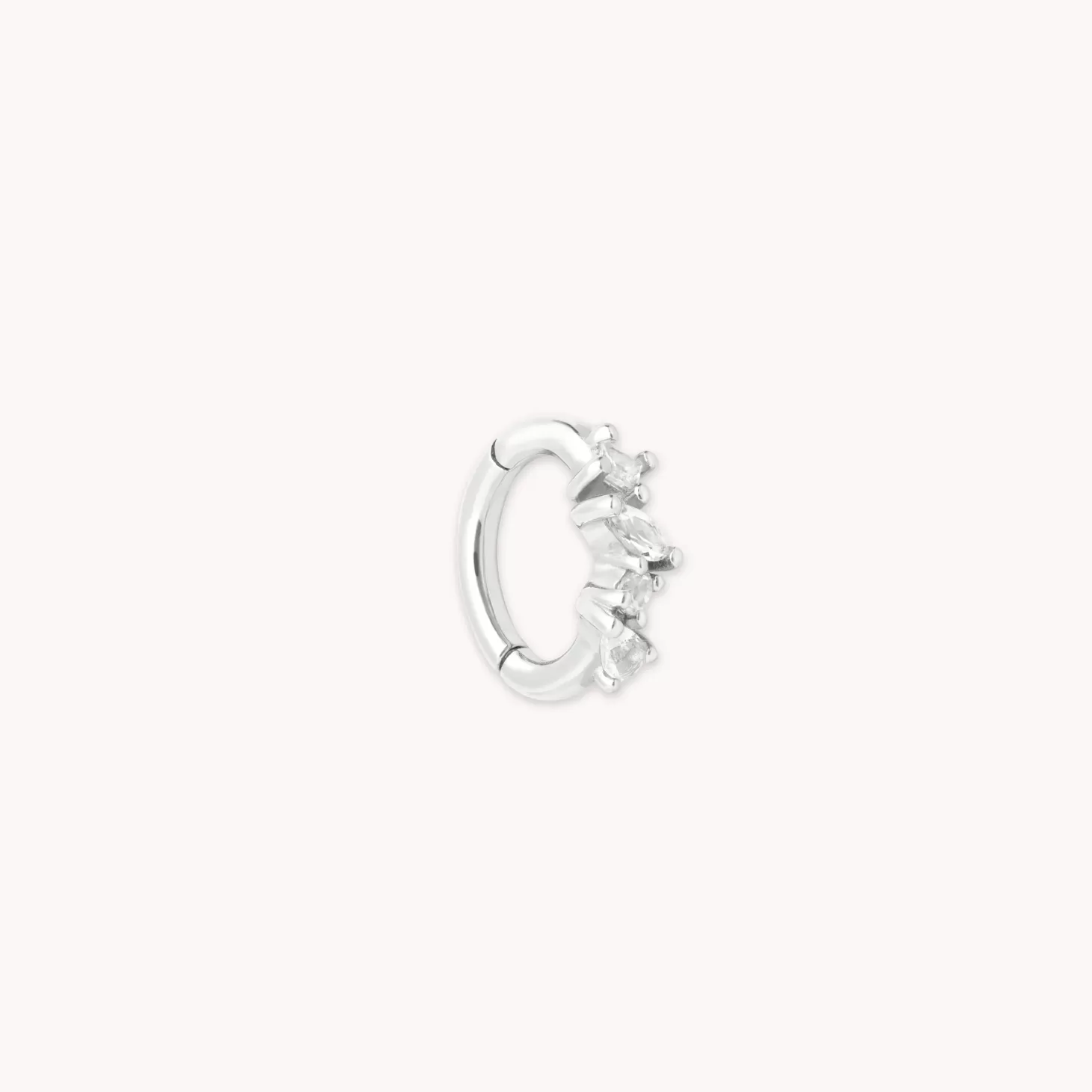 Astrid & Miyu Cluster Topaz Rook Hoop In Solid White Gold 14K White Gold Cheap