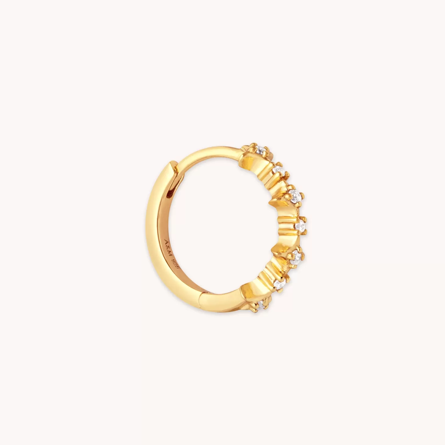 Astrid & Miyu Cosmic Star 11.5Mm Hoop In Gold 18K Gold Plated Sterling Silver Shop