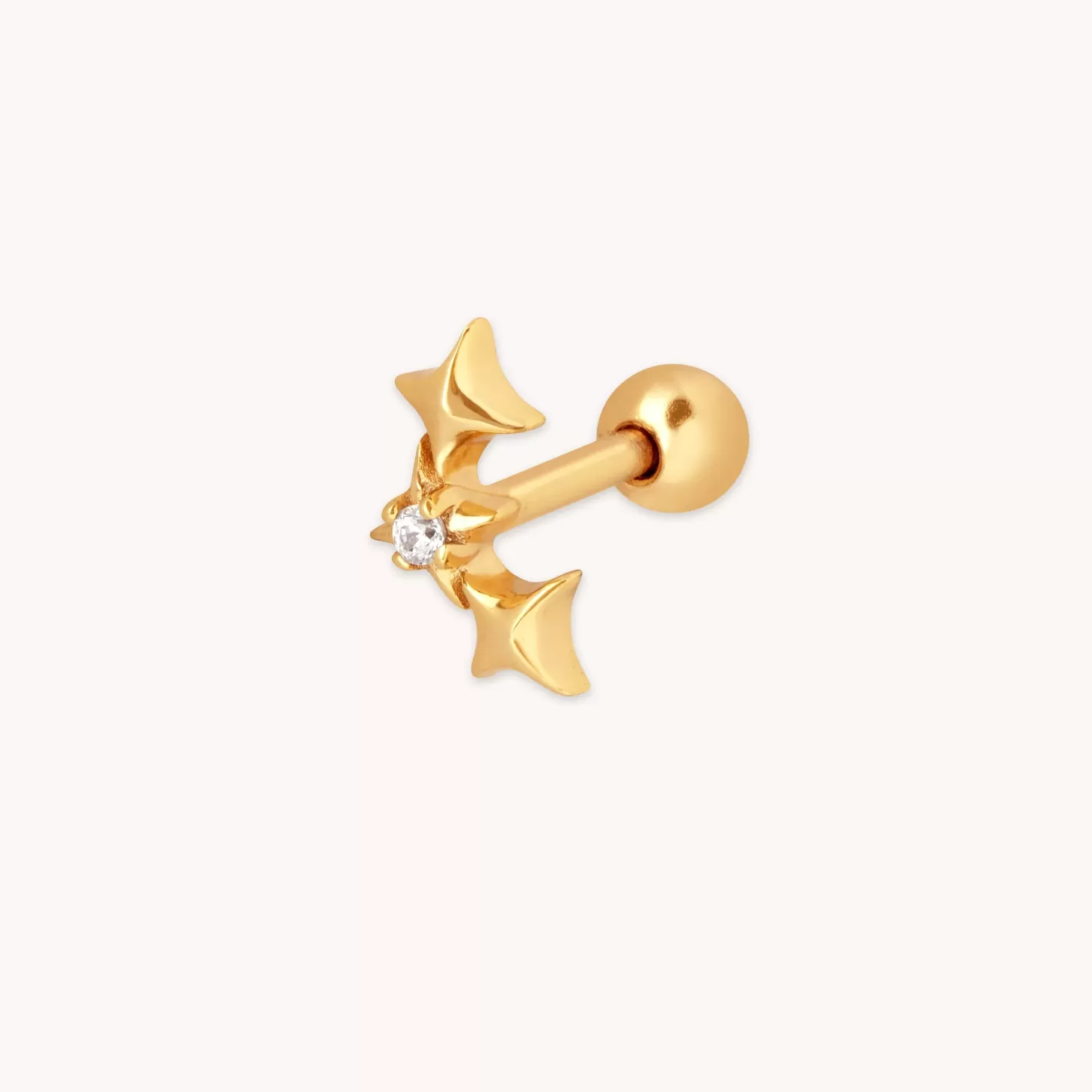 Astrid & Miyu Cosmic Star Curved Barbell In Gold 18K Gold Plated Sterling Silver Shop