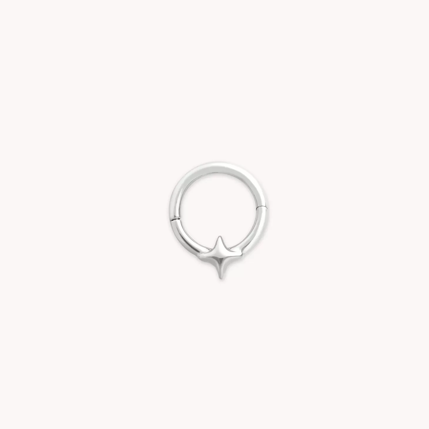 Astrid & Miyu Cosmic Star Daith Hoop In Solid White Gold 14K White Gold Store
