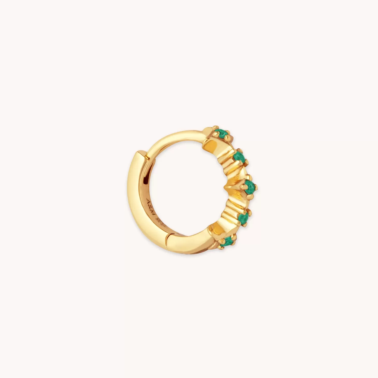 Astrid & Miyu Cosmic Star Emerald Hoop 6.5Mm In Gold 18K Gold Plated Sterling Silver Best