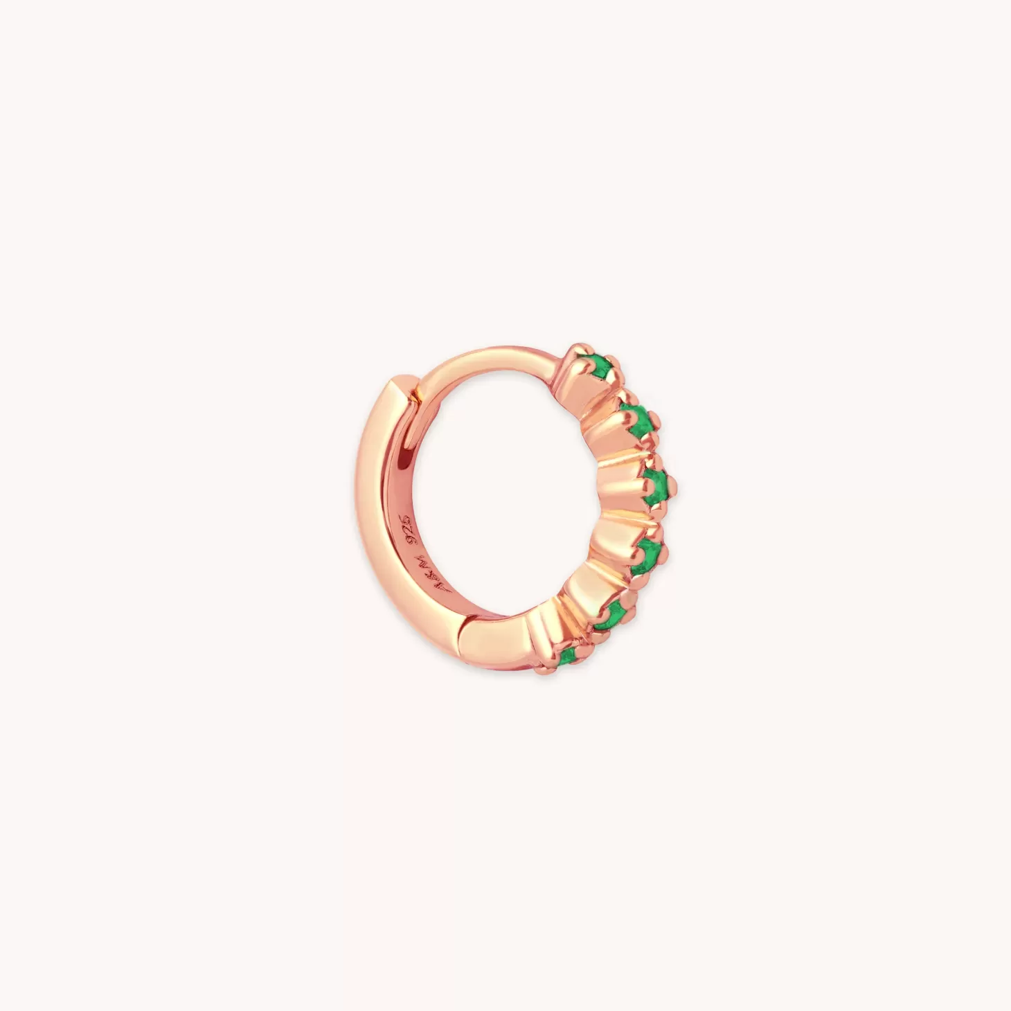 Astrid & Miyu Cosmic Star Emerald Hoop 6.5Mm In Rose Gold 18K Rose Gold Plated Sterling Silver Sale