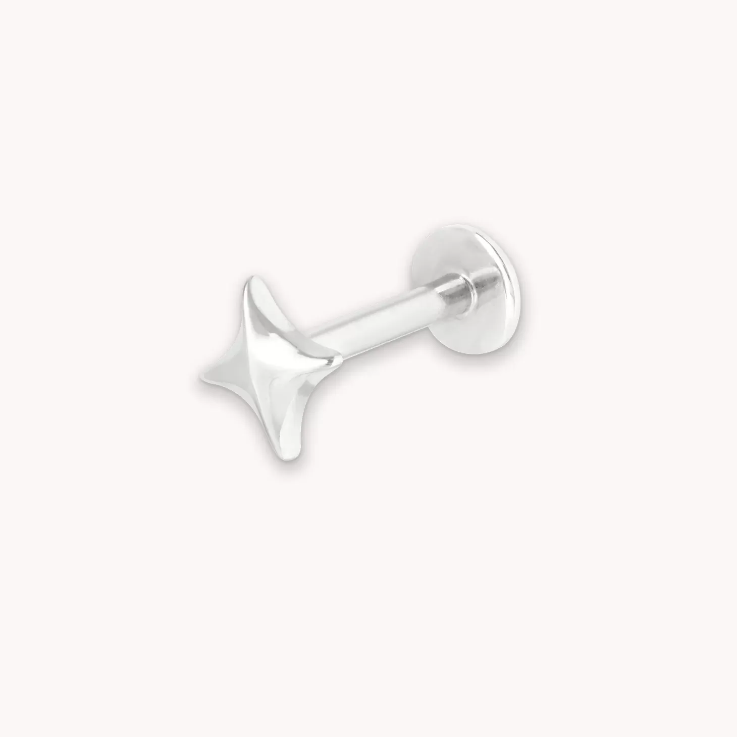 Astrid & Miyu Cosmic Star Piercing Stud In Solid White Gold 14K White Gold Clearance