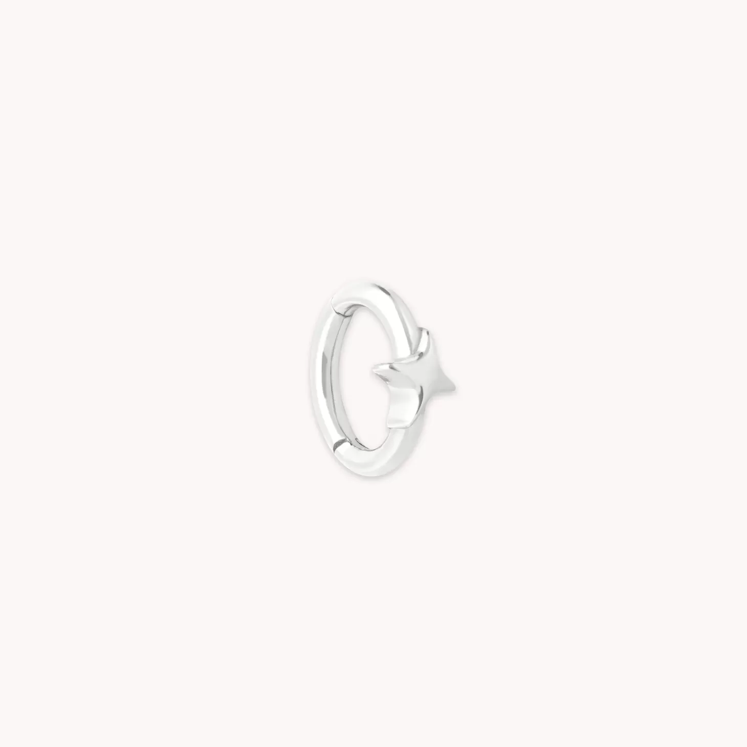 Astrid & Miyu Cosmic Star Rook Hoop In Solid White Gold 14K White Gold Shop