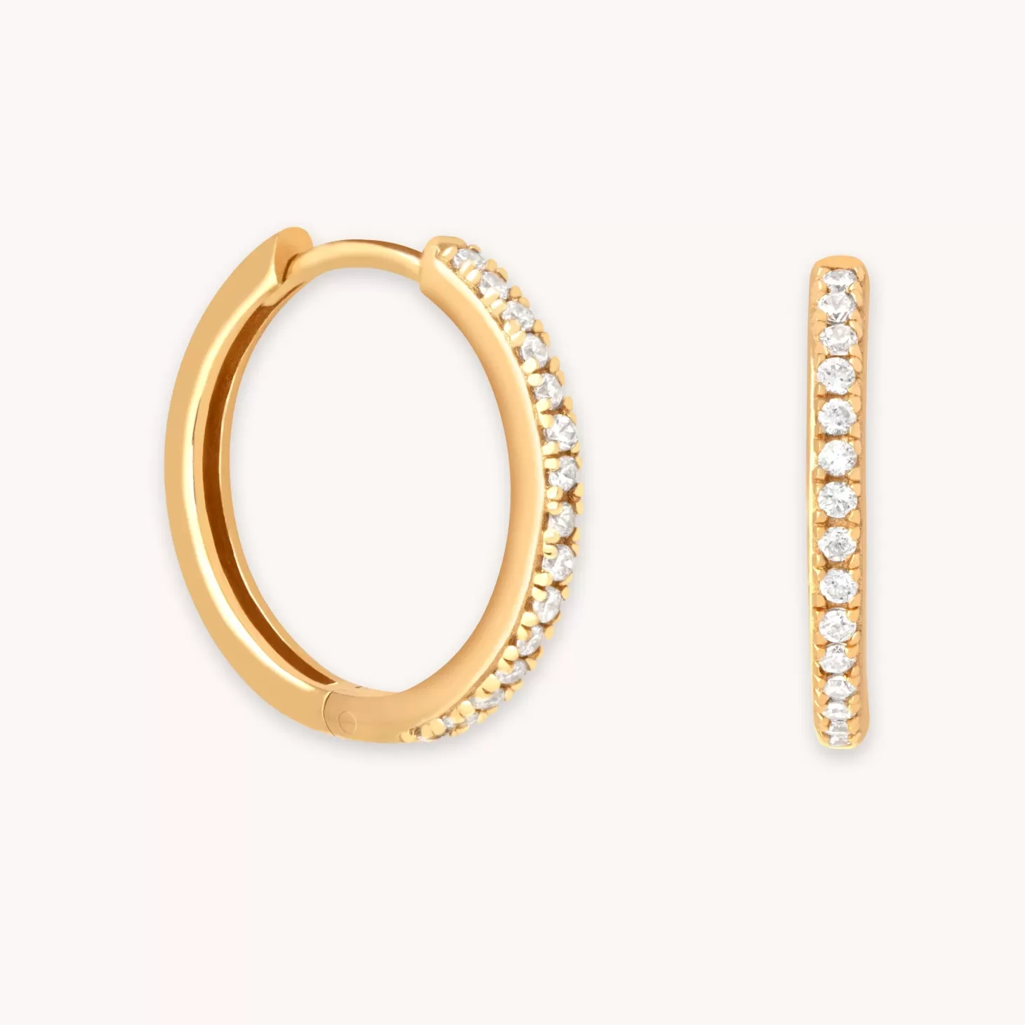 Astrid & Miyu Crystal Hinge Small Hoops In Gold 18K Gold Plated Sterling Silver Discount