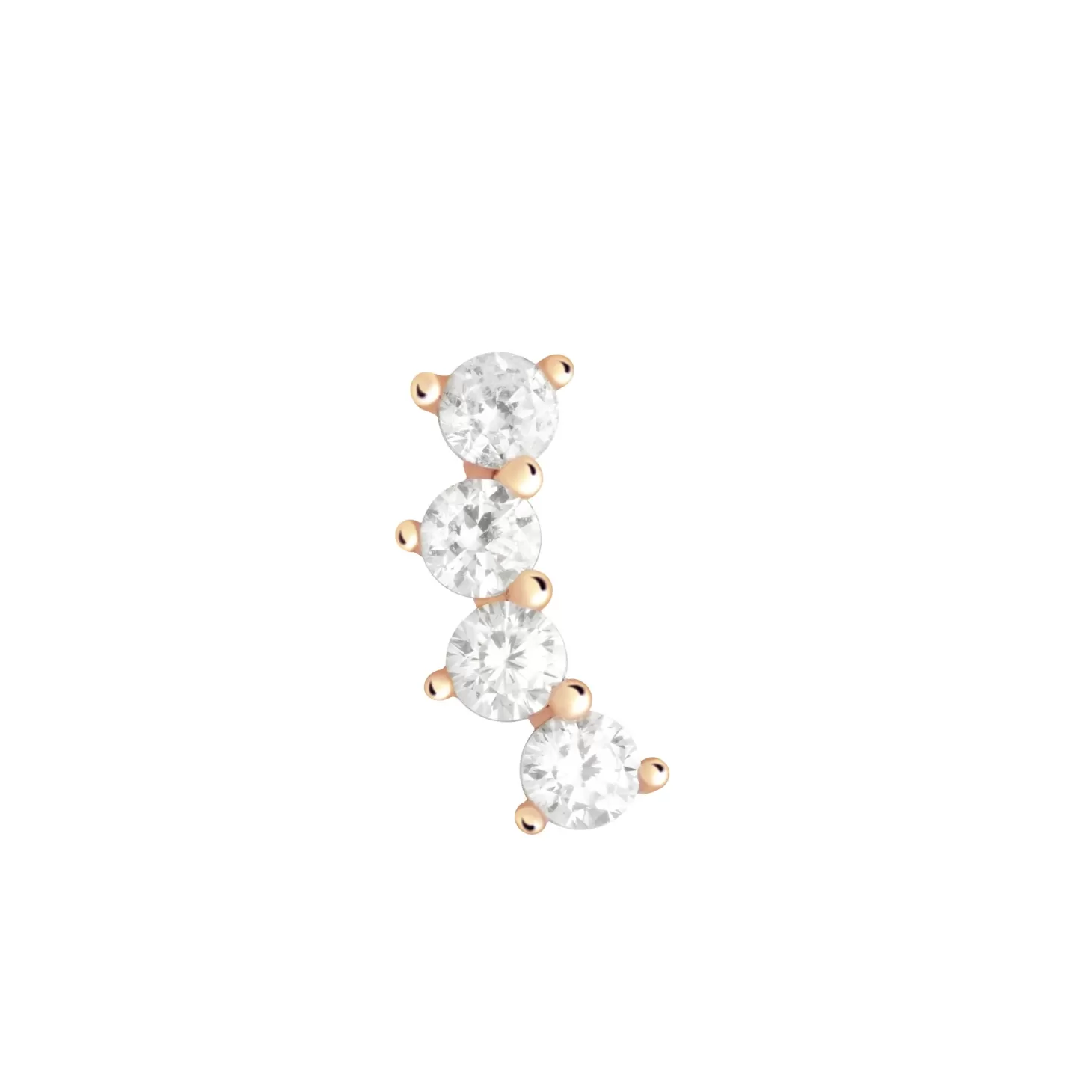 Astrid & Miyu Curved Crystal Barbell In Rose Gold 18K Rose Gold Plated Sterling Silver Sale