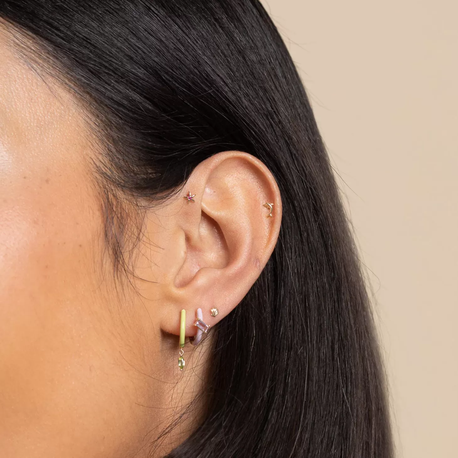 Astrid & Miyu Dolphin Piercing Stud In Solid Gold 14K Gold Sale