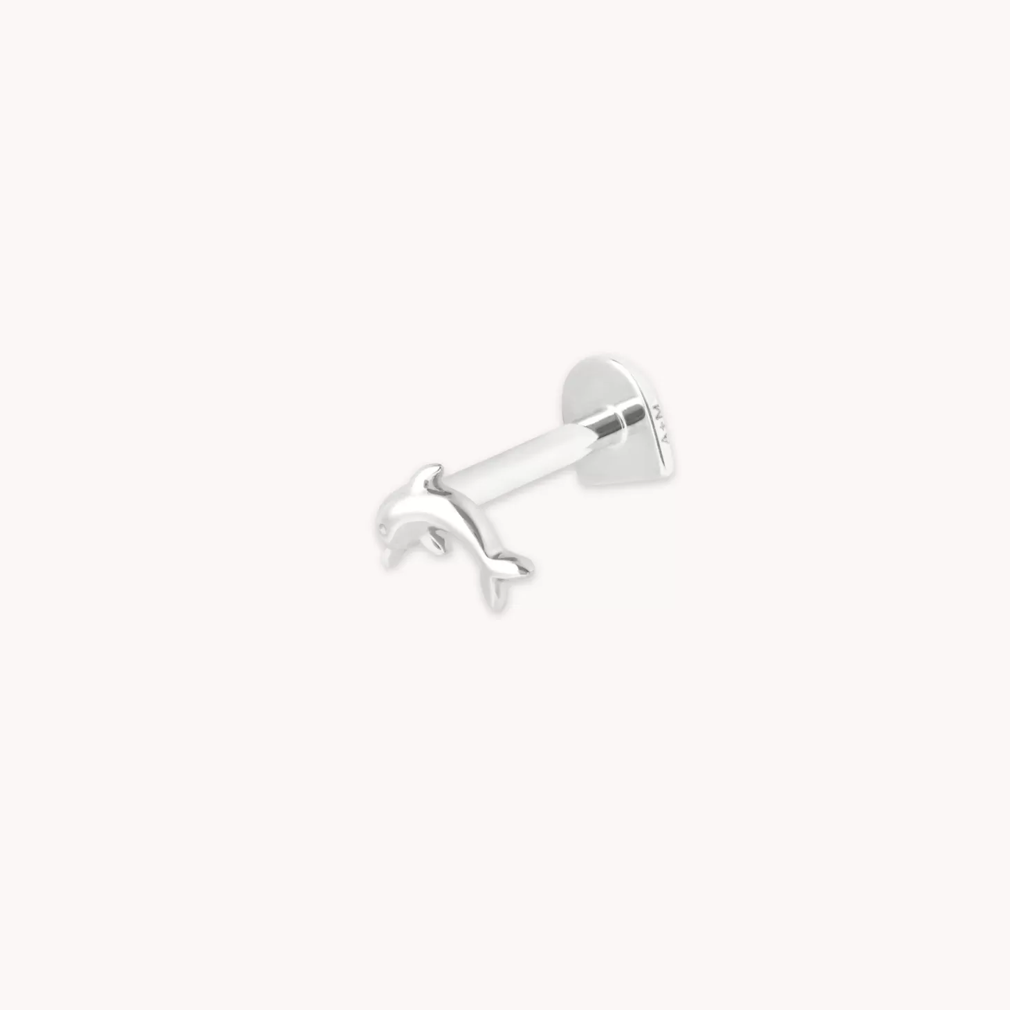 Astrid & Miyu Dolphin Piercing Stud In Solid White Gold 14K White Gold Sale