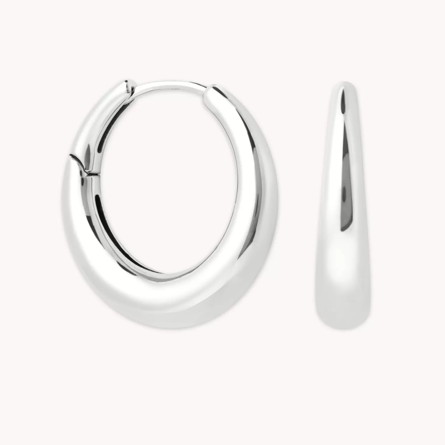 Astrid & Miyu Dome Hoops In Silver Rhodium Plated Recycled Sterling Silver Discount