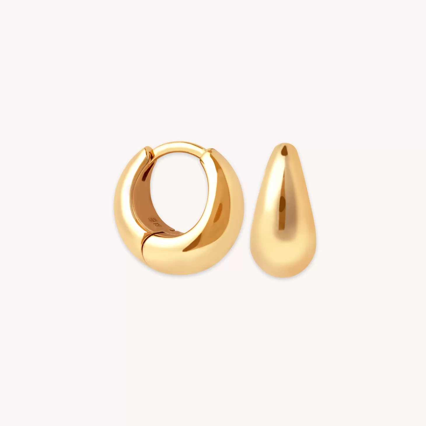 Astrid & Miyu Dome Huggies In Gold 18K Gold Plated Recycled Sterling Silver Hot