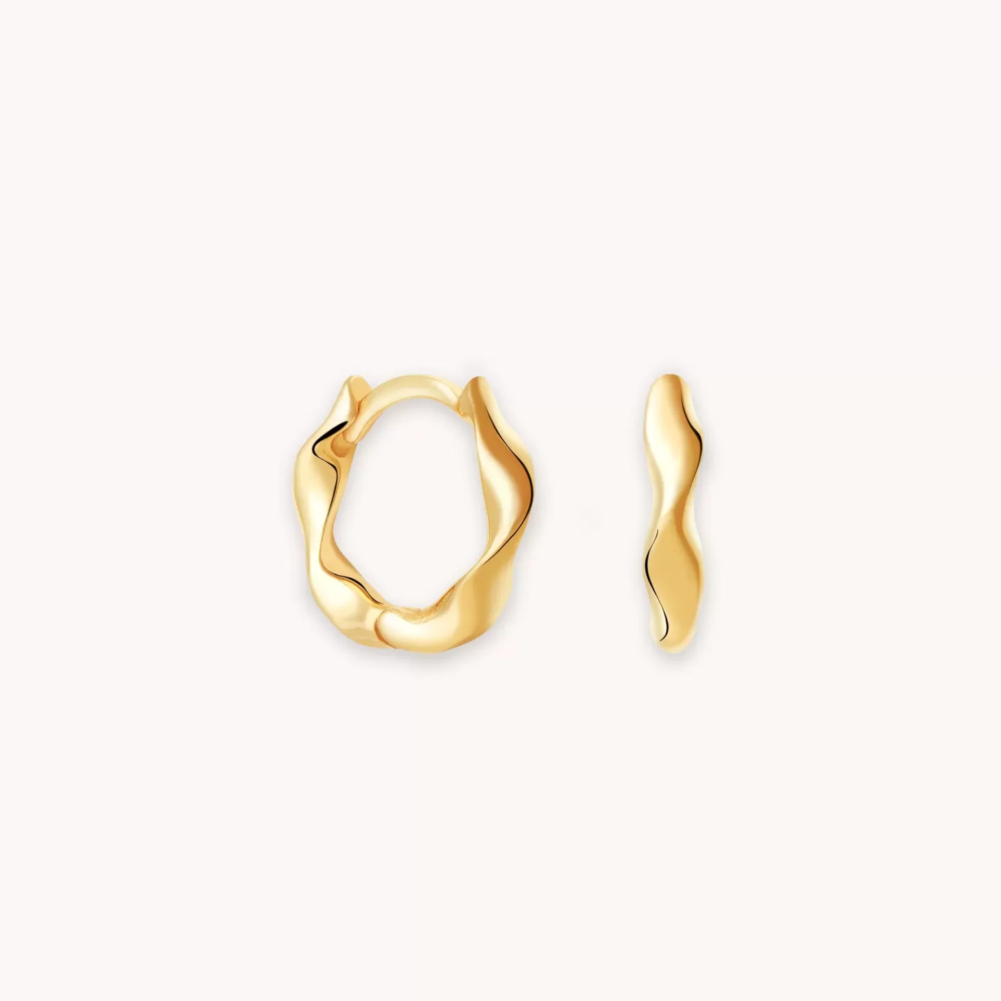 Astrid & Miyu Elemental Huggies In Gold 18K Gold Plated Sterling Silver Flash Sale