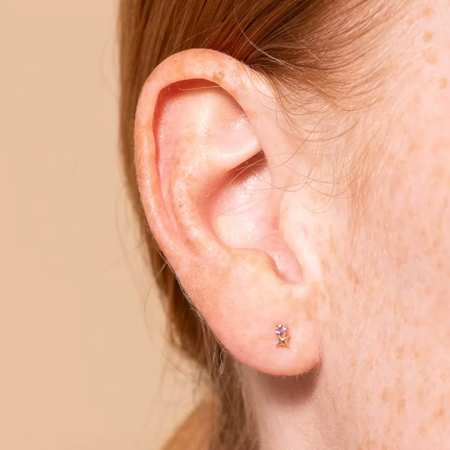 Astrid & Miyu February Birthstone Earrings In Solid Gold 14K Gold Best Sale