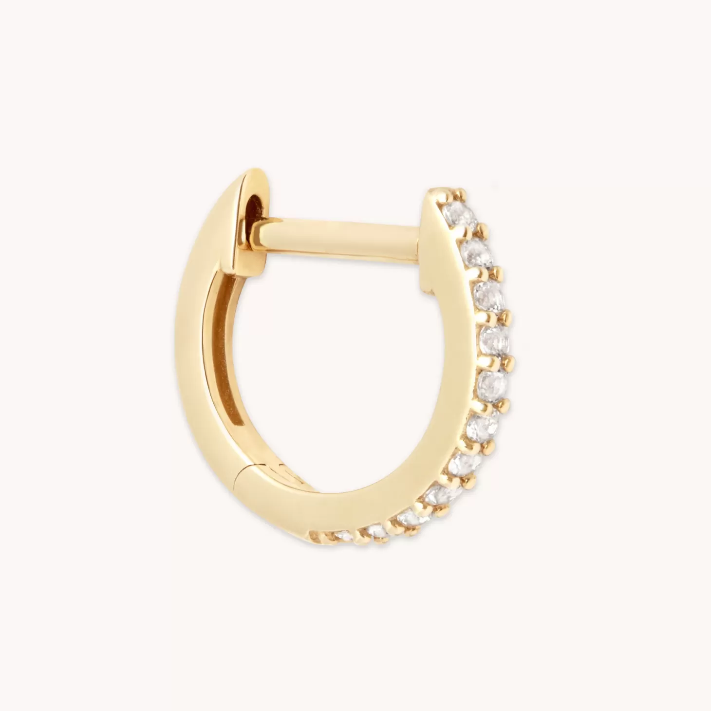 Astrid & Miyu Gem Piercing Hoop In Solid Gold 14K Solid Gold New
