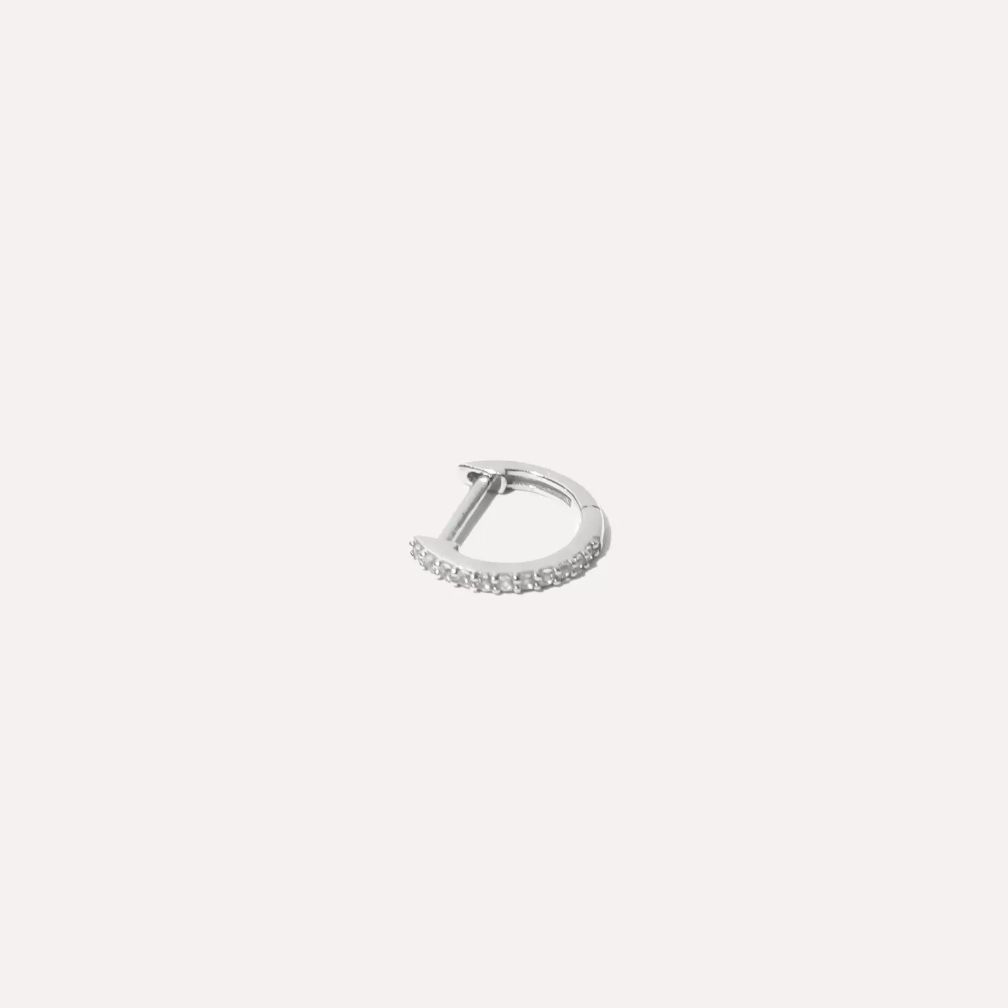 Astrid & Miyu Gem Piercing Hoop In Solid White Gold 14K White Gold Cheap