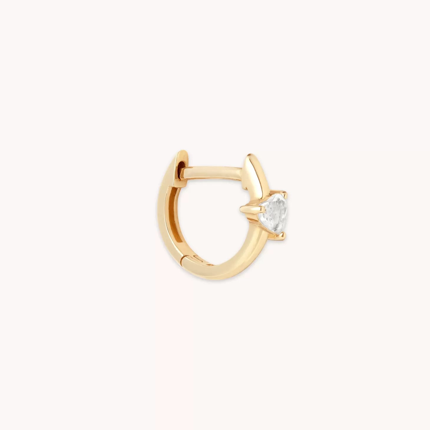Astrid & Miyu Heart Gem Piercing Hoop In Solid Gold 14K Solid Gold Sale