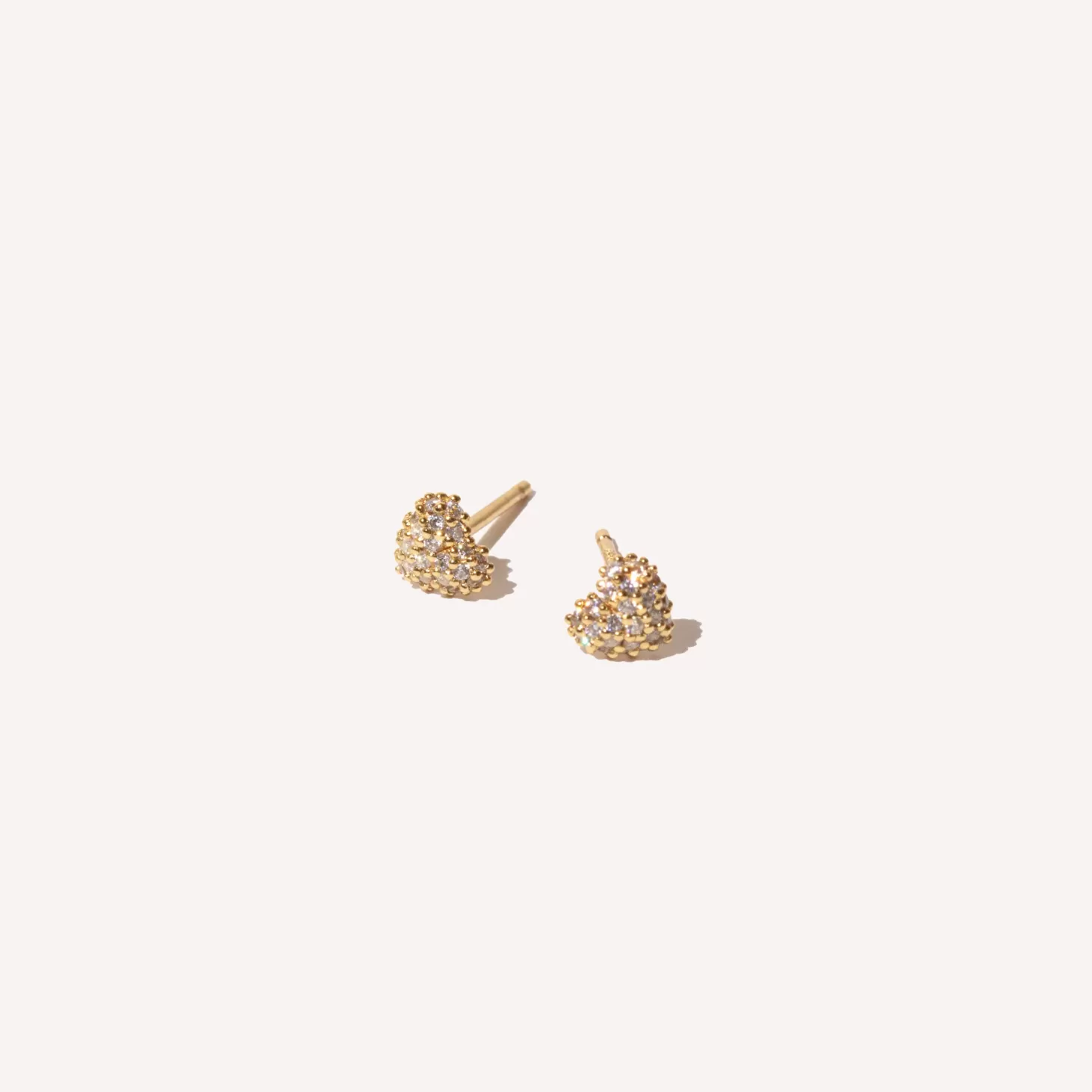 Astrid & Miyu Heart Pave Stud Earrings In Gold 18K Gold Plated Sterling Silver Cheap