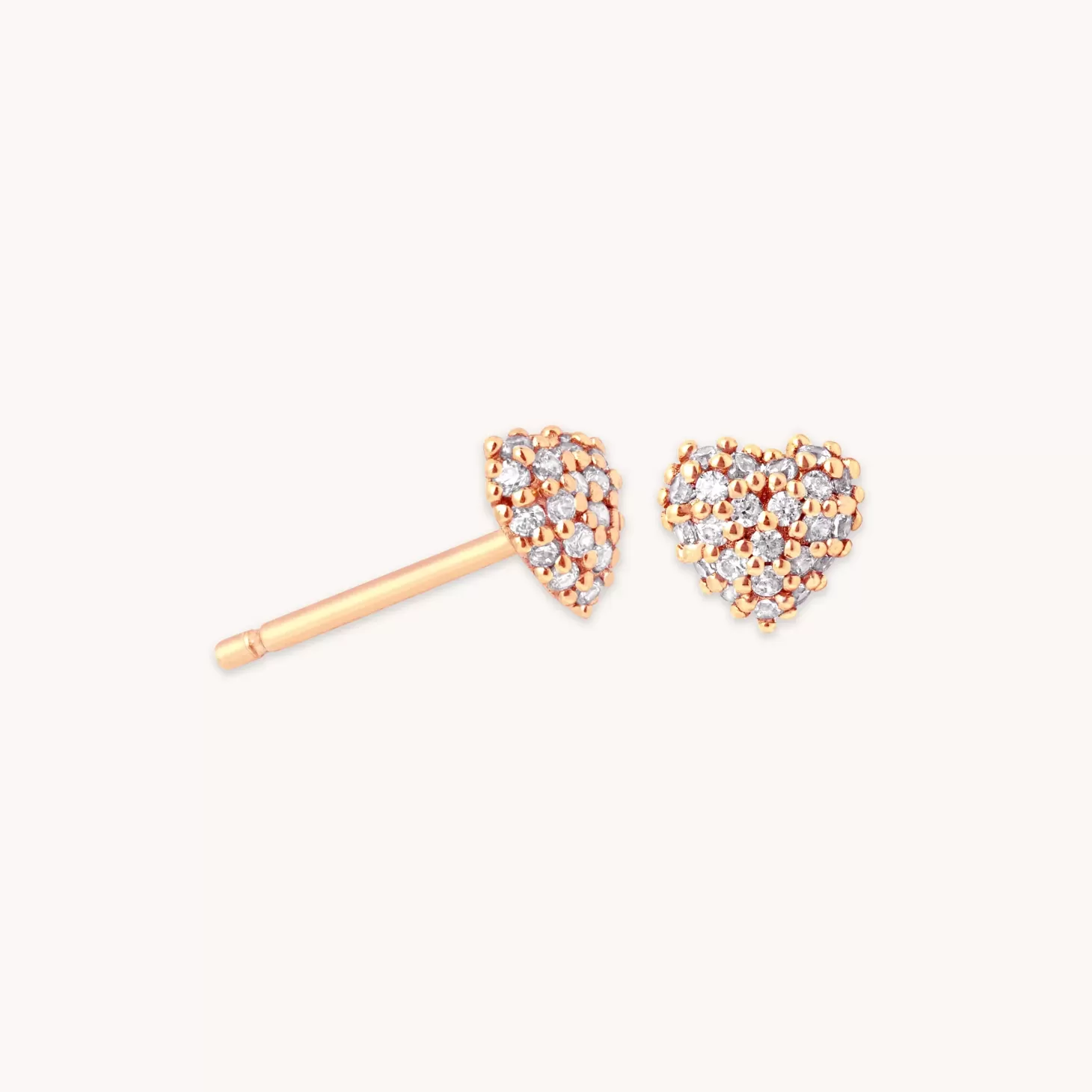 Astrid & Miyu Heart Pave Stud Earrings In Rose Gold 18K Rose Gold Plated Sterling Silver Store