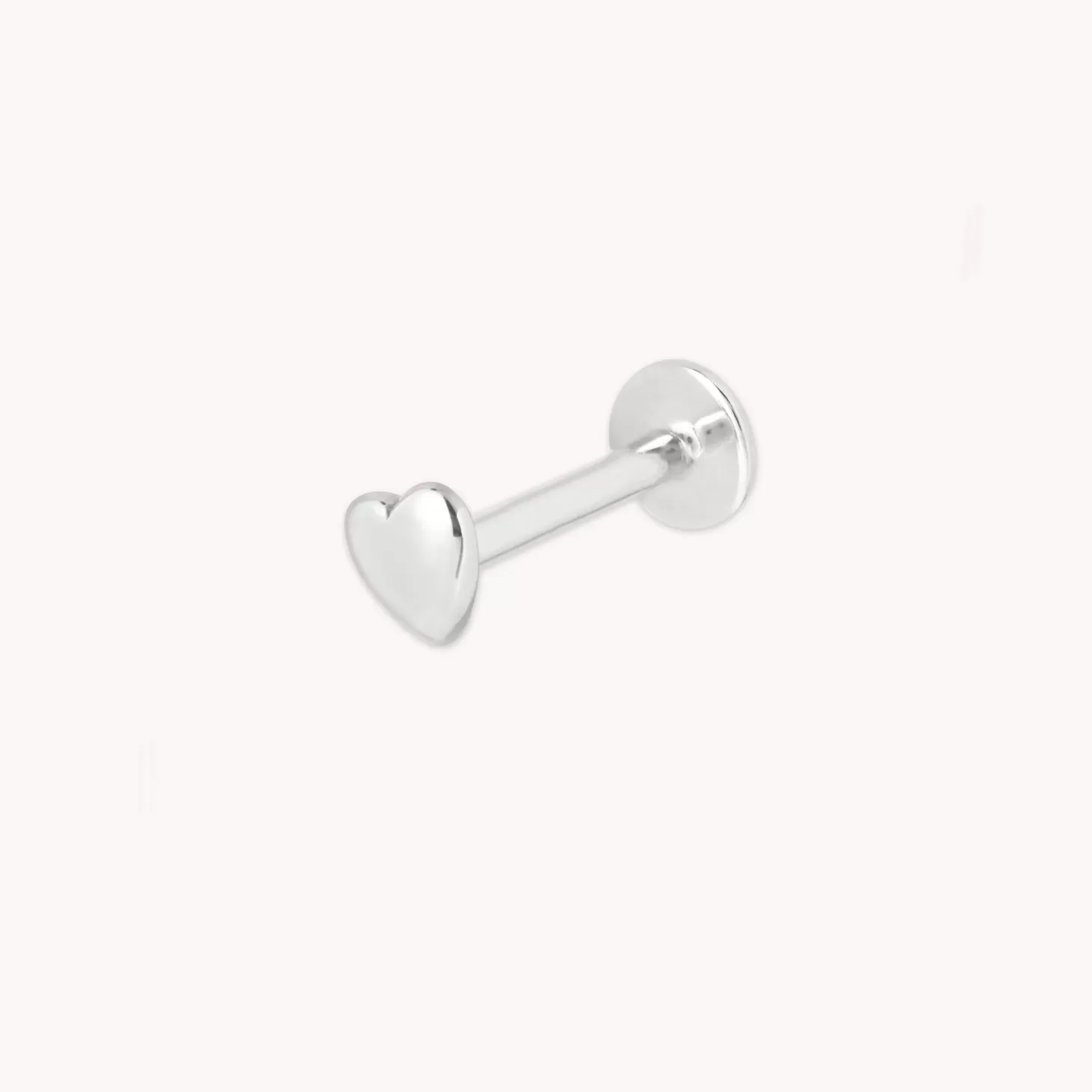 Astrid & Miyu Heart Piercing Stud In Solid White Gold 14K White Gold Best Sale