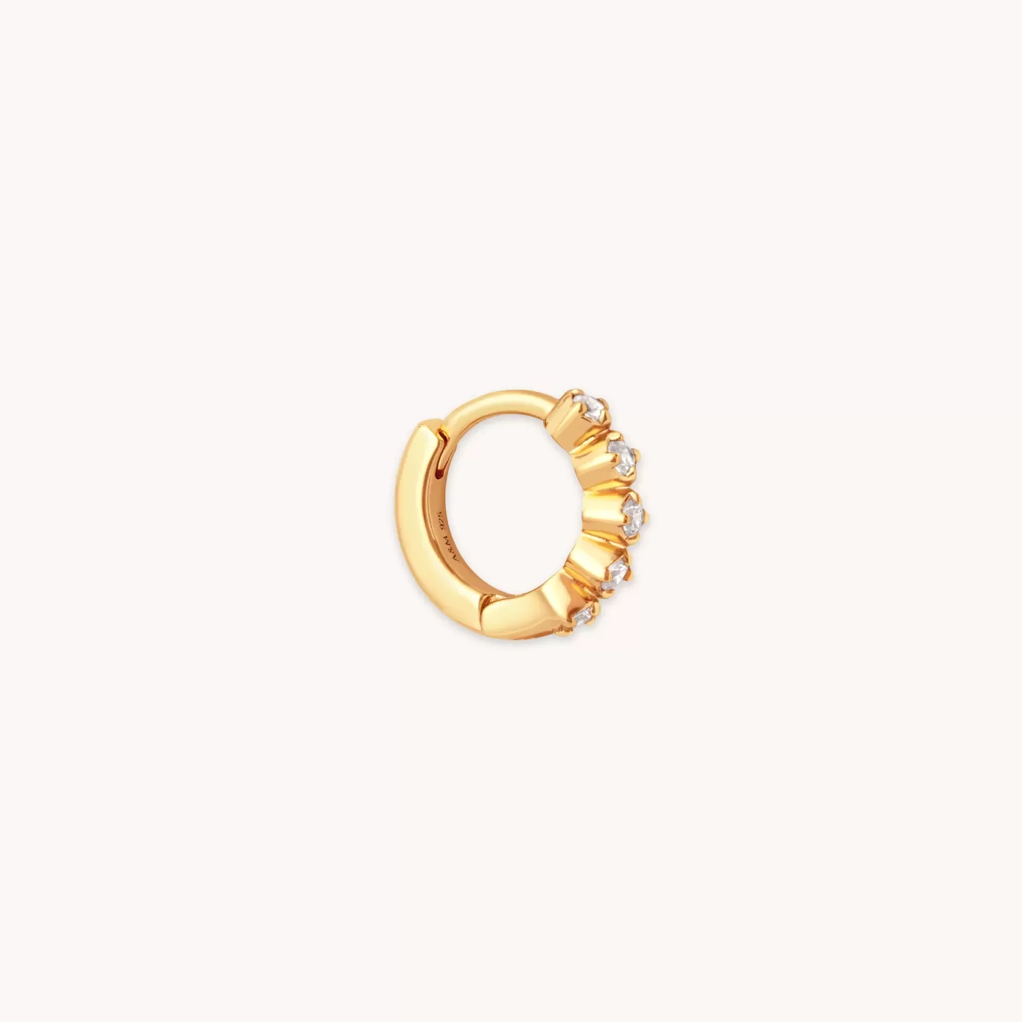 Astrid & Miyu Illume Crystal 6.5Mm Hoop In Gold 18K Gold Plated Sterling Silver Best