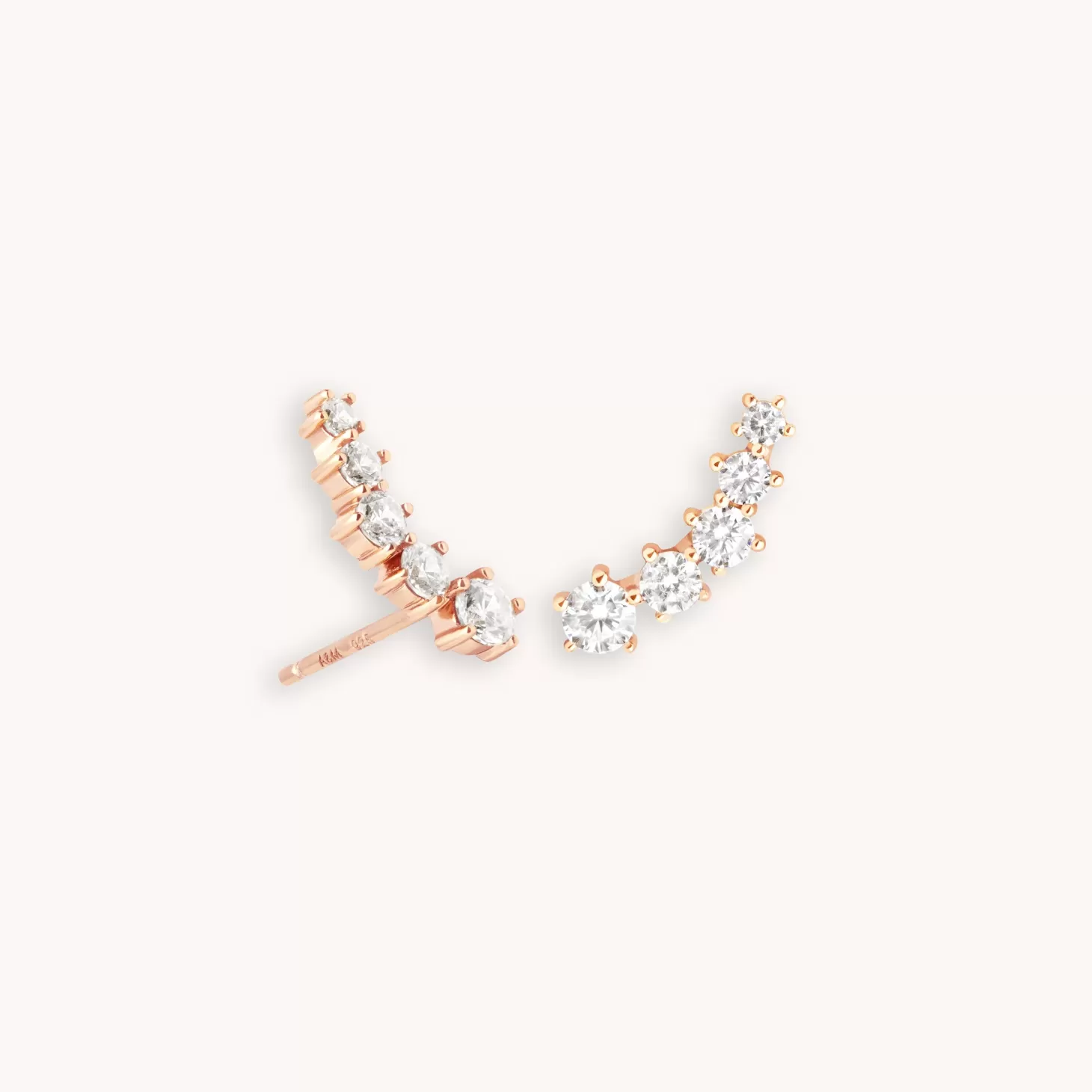 Astrid & Miyu Illume Crystal Climber Stud Earrings In Rose Gold 18K Rose Gold Plated Sterling Silver Shop