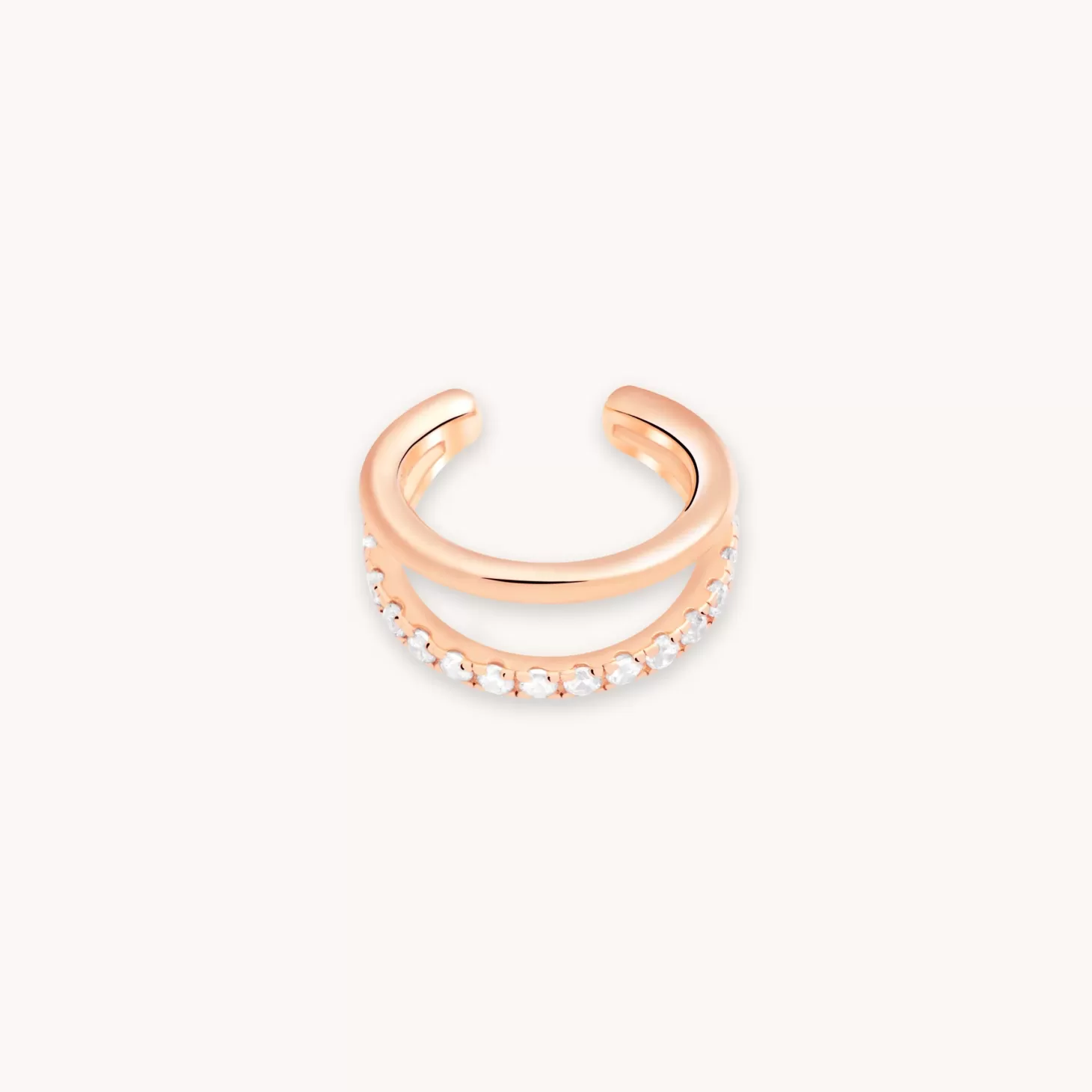 Astrid & Miyu Illusion Crystal Ear Cuff In Rose Gold 18K Rose Gold Plated Sterling Silver Shop
