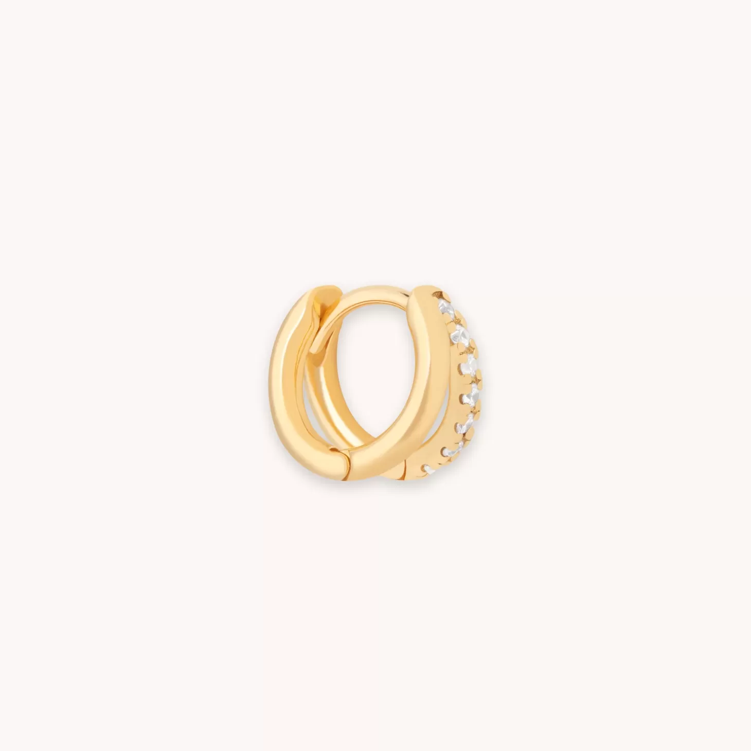 Astrid & Miyu Illusion Crystal Hoop 6.5Mm In Gold 18K Gold Plated Sterling Silver Discount
